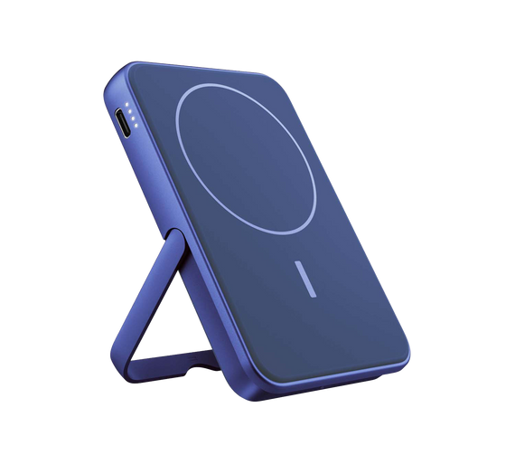Batterie externe magnetique Qi 5.000 mAh - Bleu