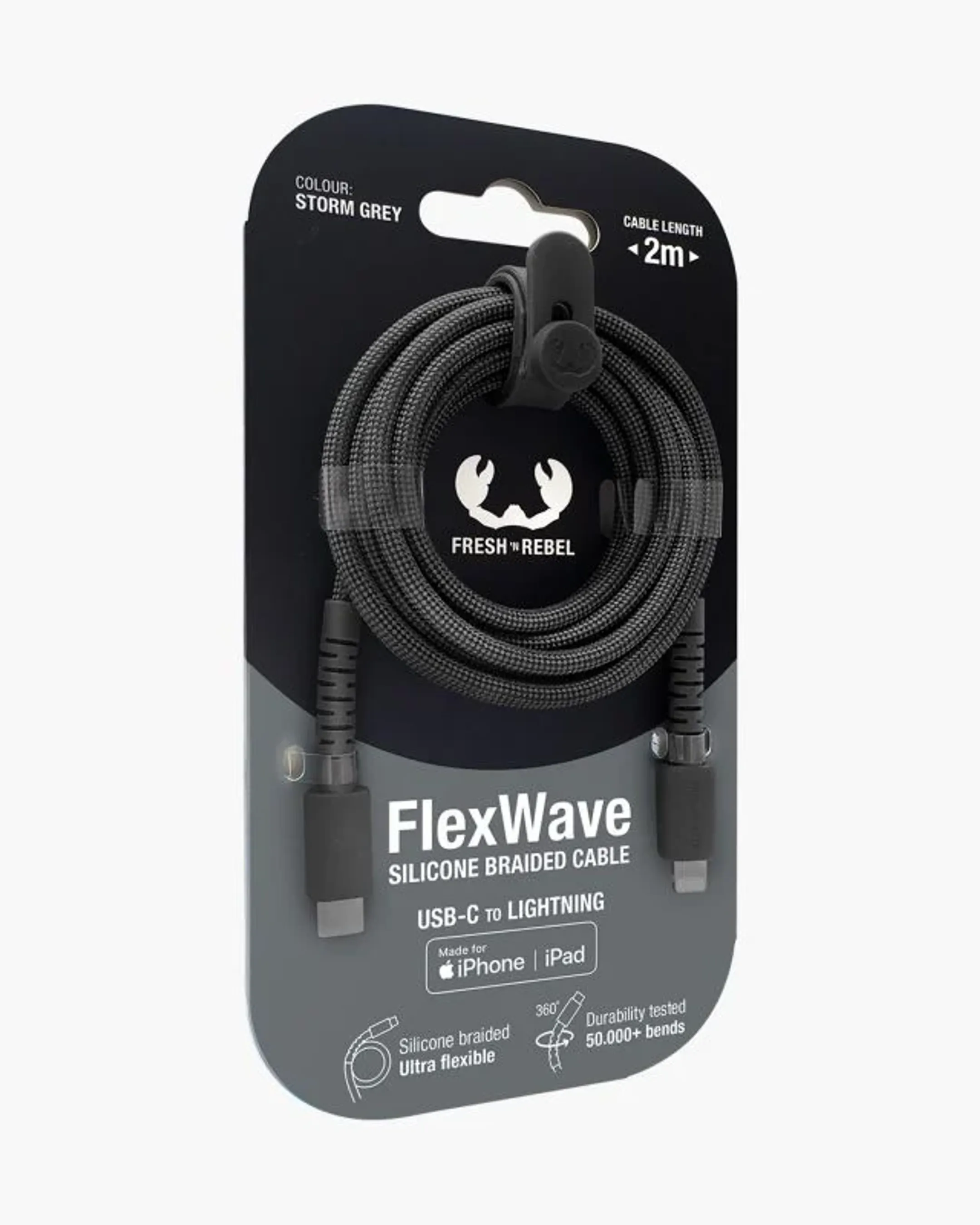 Fresh 'n Rebel Câble Flexwave USB-C vers Lightning - 2m - Noir image