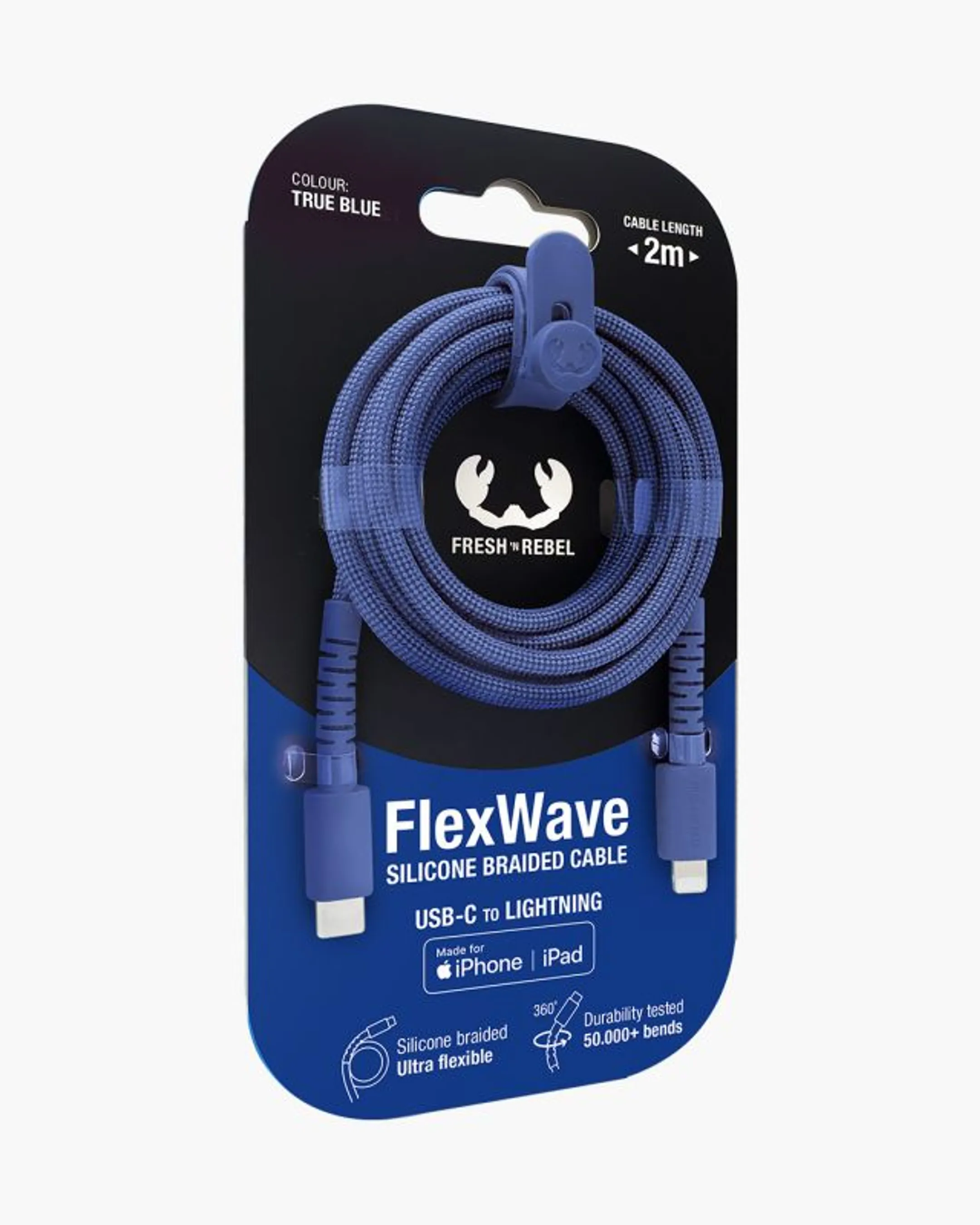 Fresh 'n Rebel Câble Flexwave USB-C vers Lightning - 2m - Bleu image