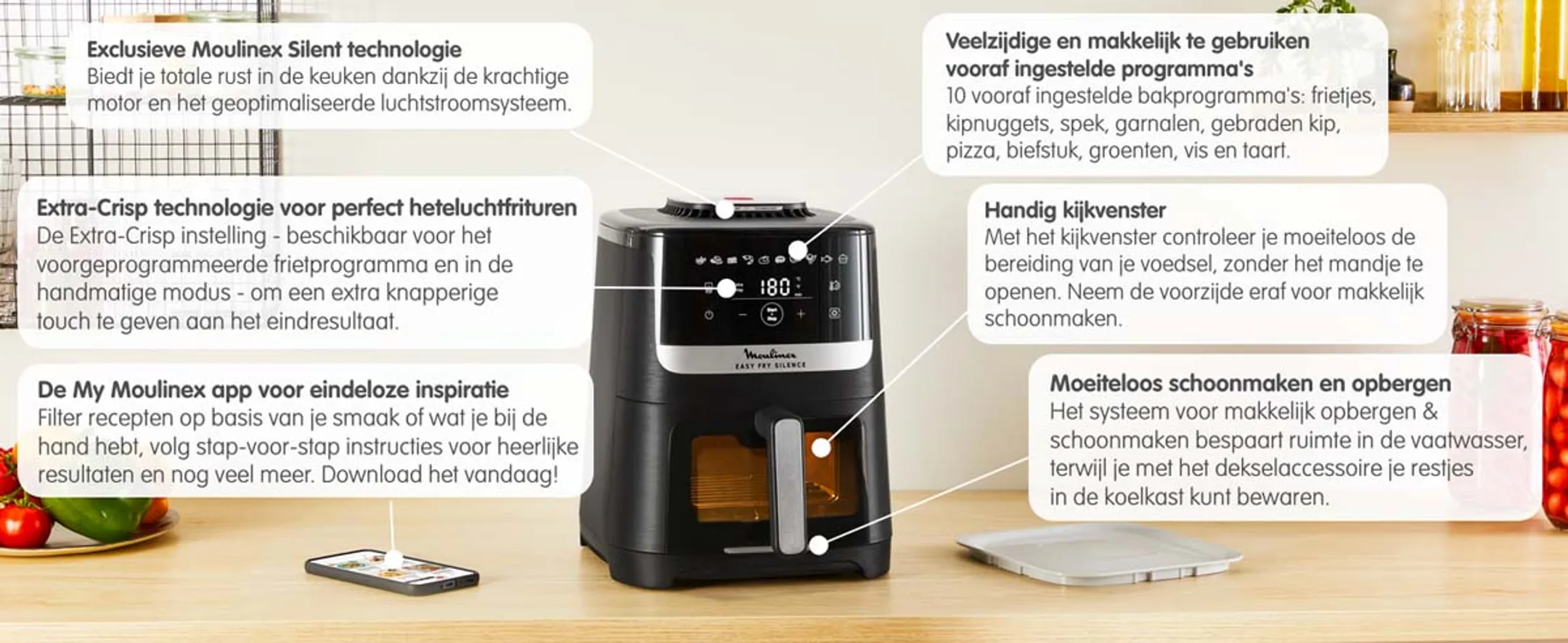 Moulinex Airfryer Easy Fry Silence EZ5568F0 image
