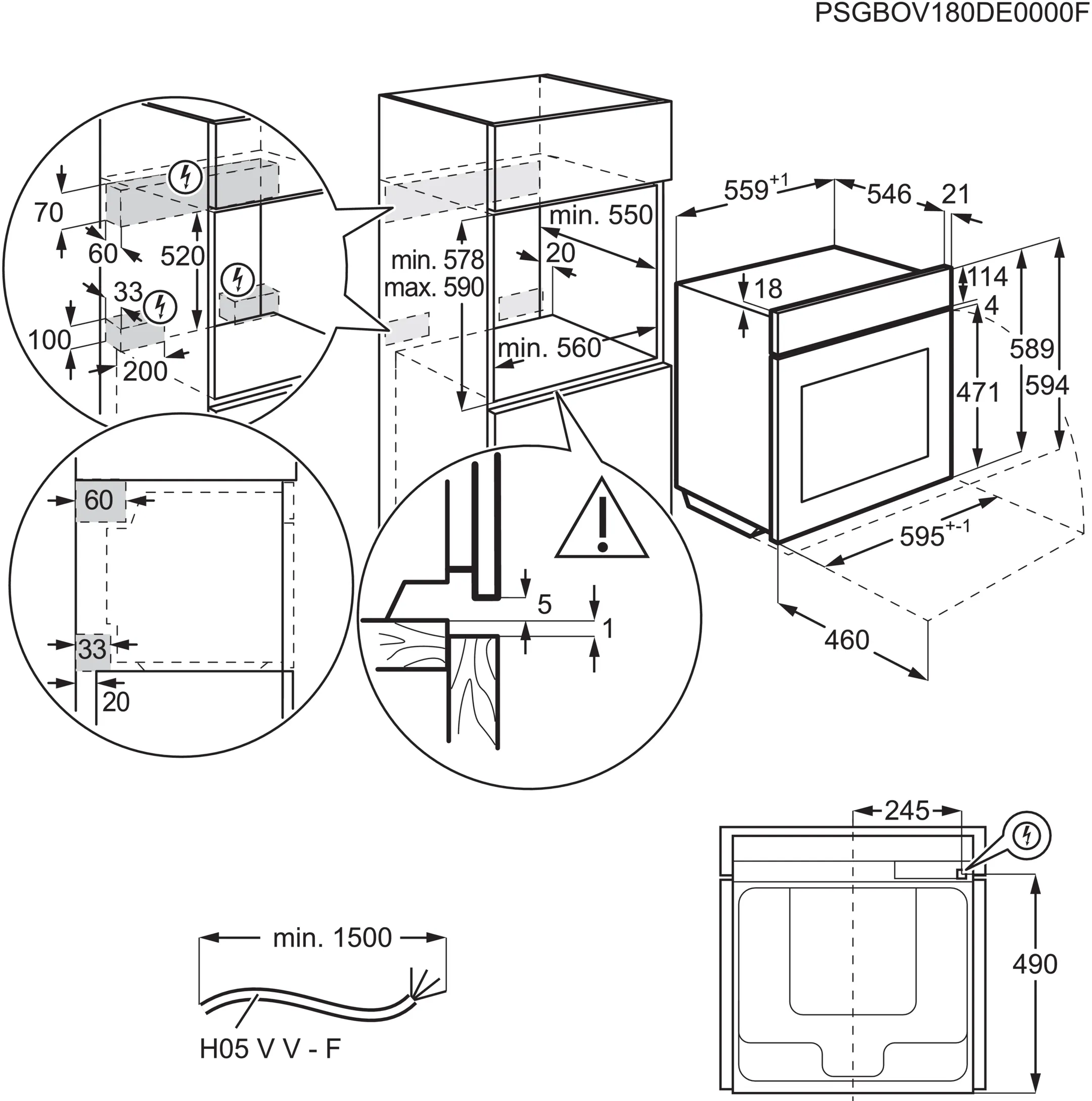AEG Four encastrable OS6AB50AK SenseCook  image