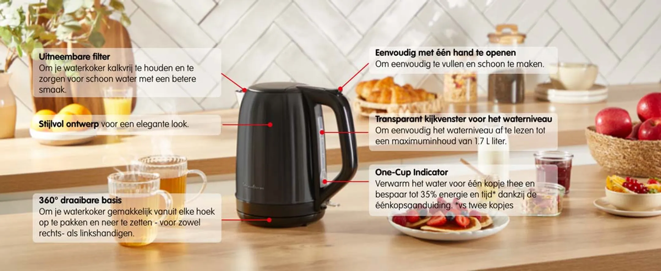 Moulinex Waterkoker Subito BY5S05E0 BLK image