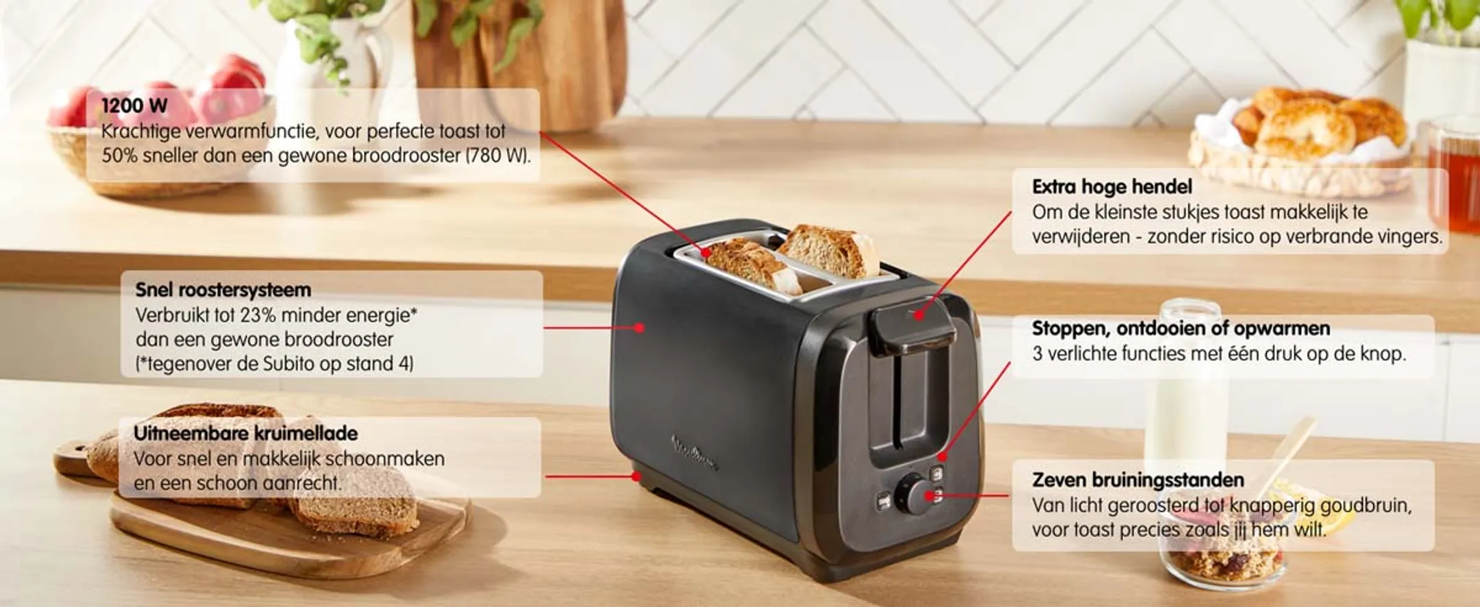 Moulinex Broodrooster Subito LT5S08E0 BLK image