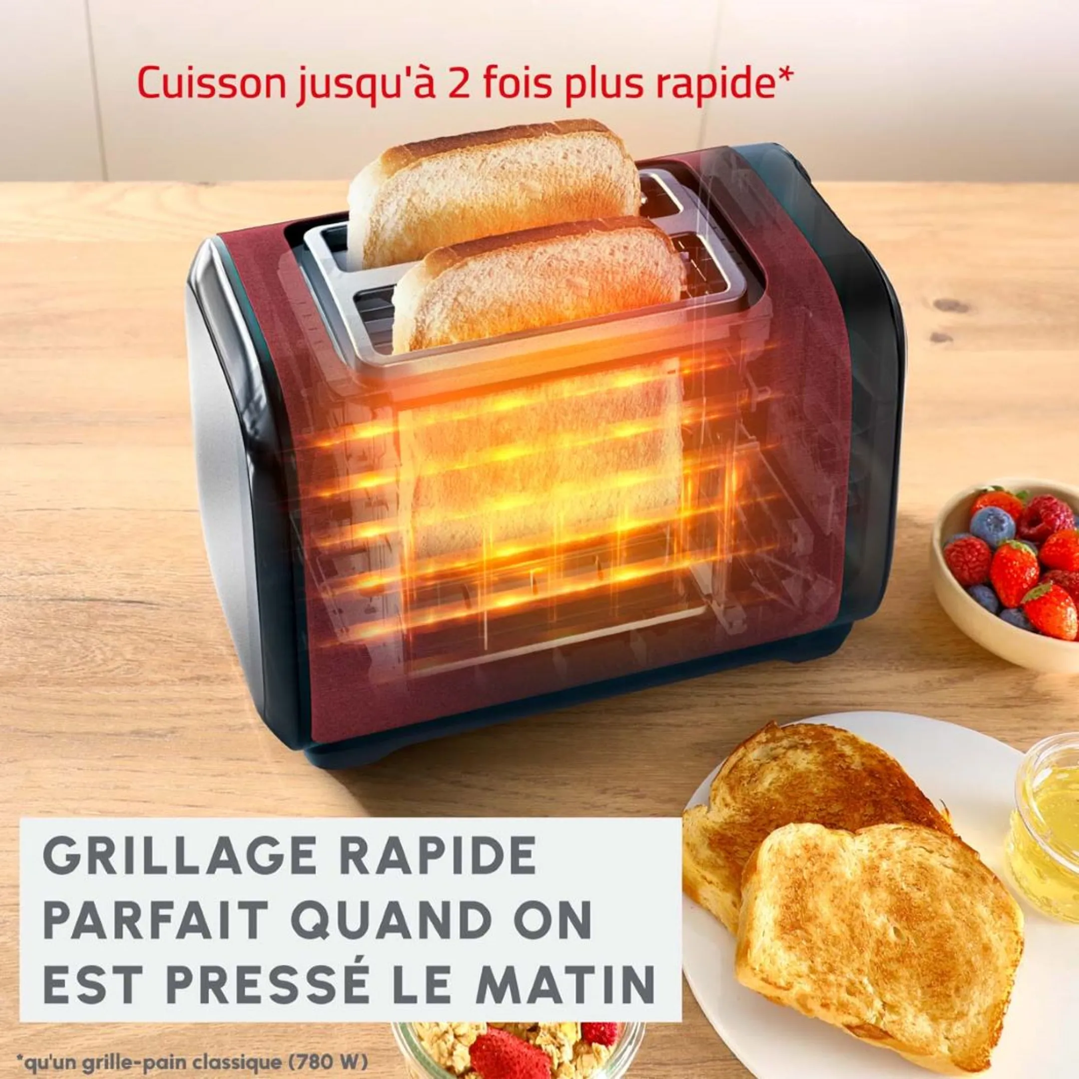 Moulinex Grille-pain Subito LT5S05E0 RED image