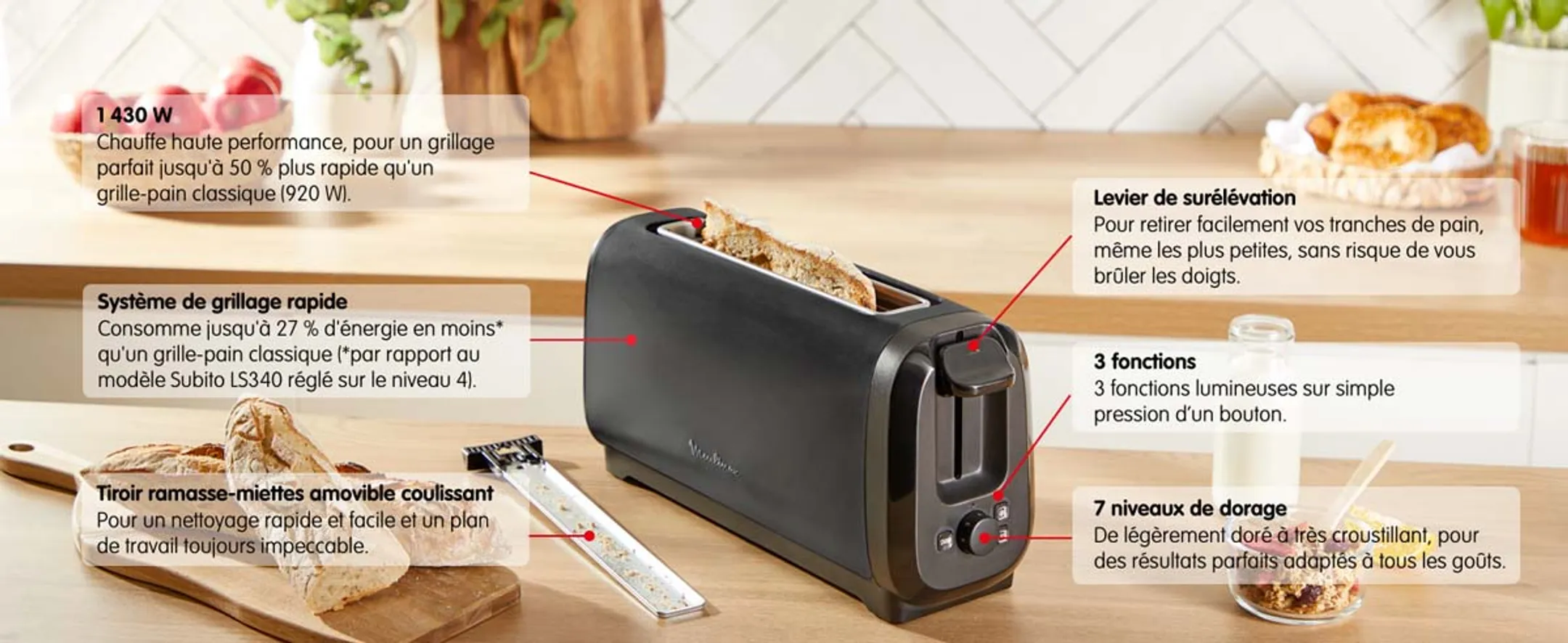 Moulinex Grille-pain Subito LS5S08E0 image