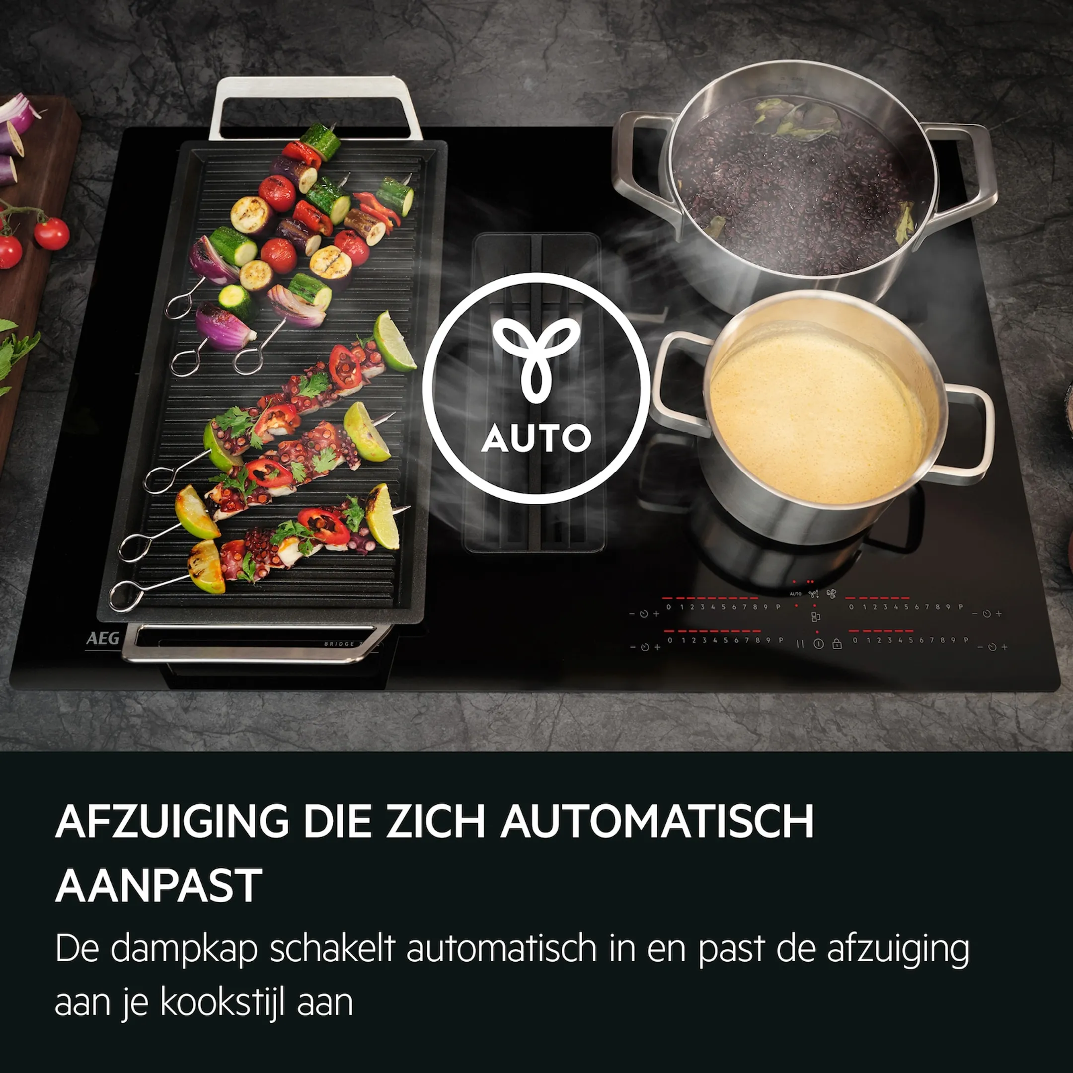 AEG Kookplaat met dampkap NCH84B03CB image