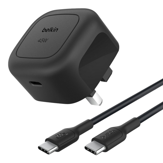 Chargeur secteur USB C 45 W + câble USB-C - Noir
