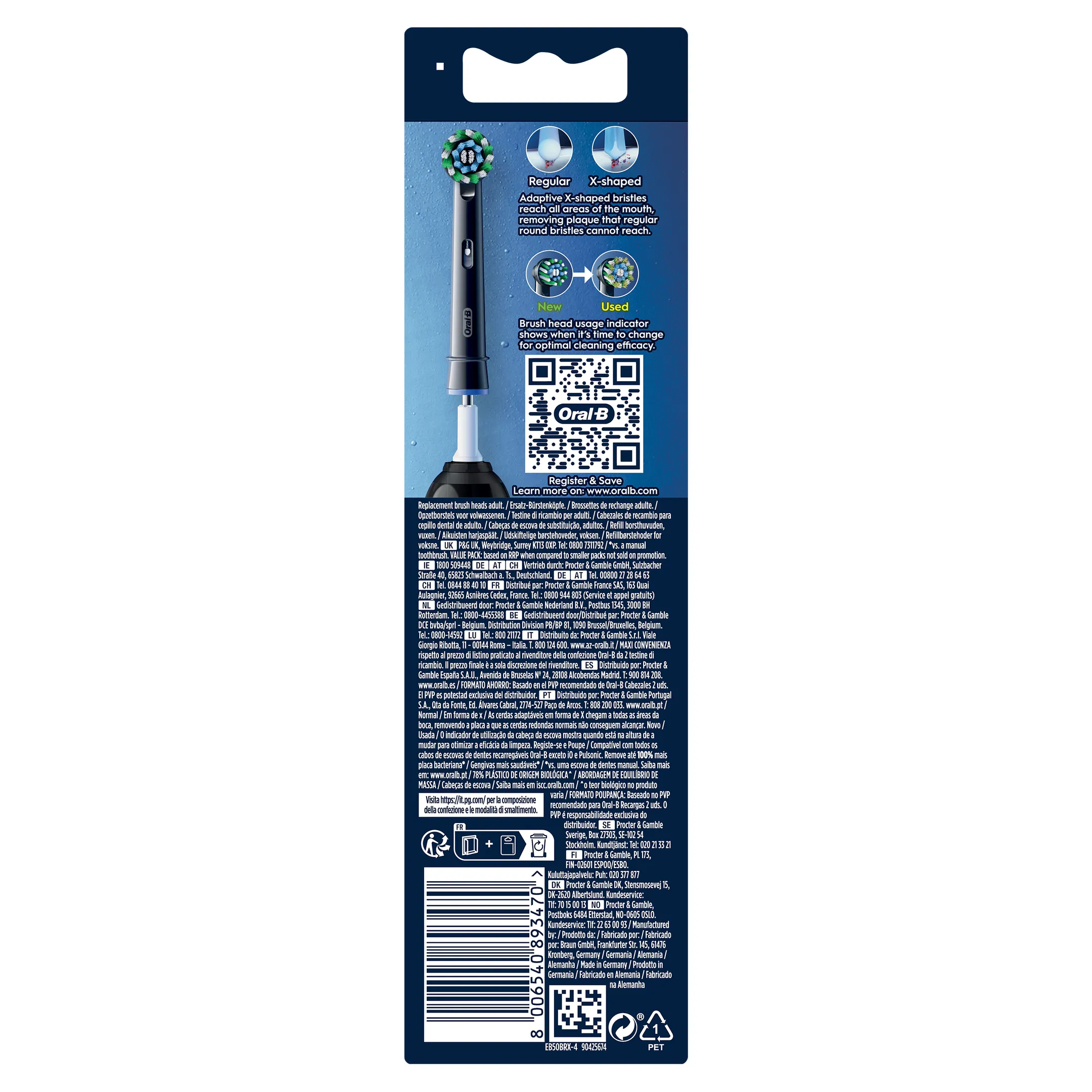 Opzetborstel ORAL-B CrossAction zwart XF - 4st