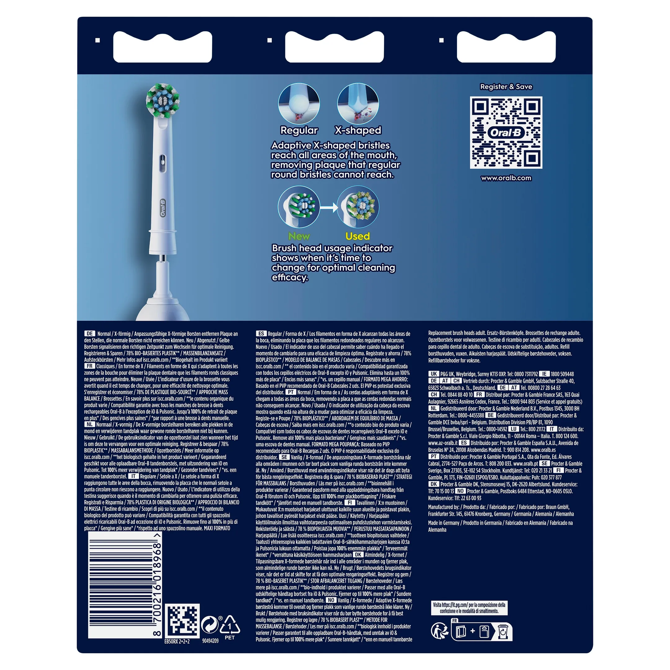 Oral-B Brossettes CrossAction 2+2+2pc image