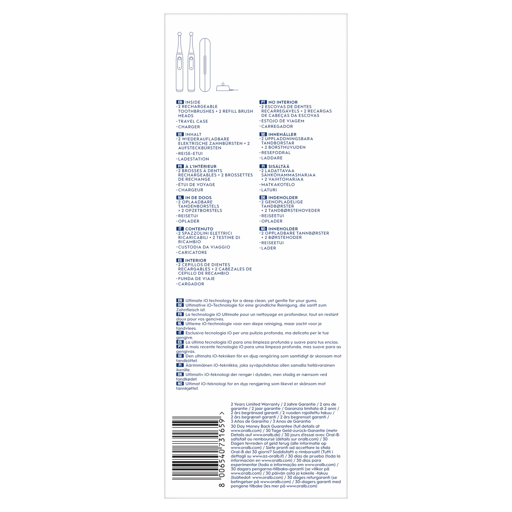Oral-B Brosse à dents électrique iO3 Duo Matt Noir/Ice Bleu + Étui de voyage image