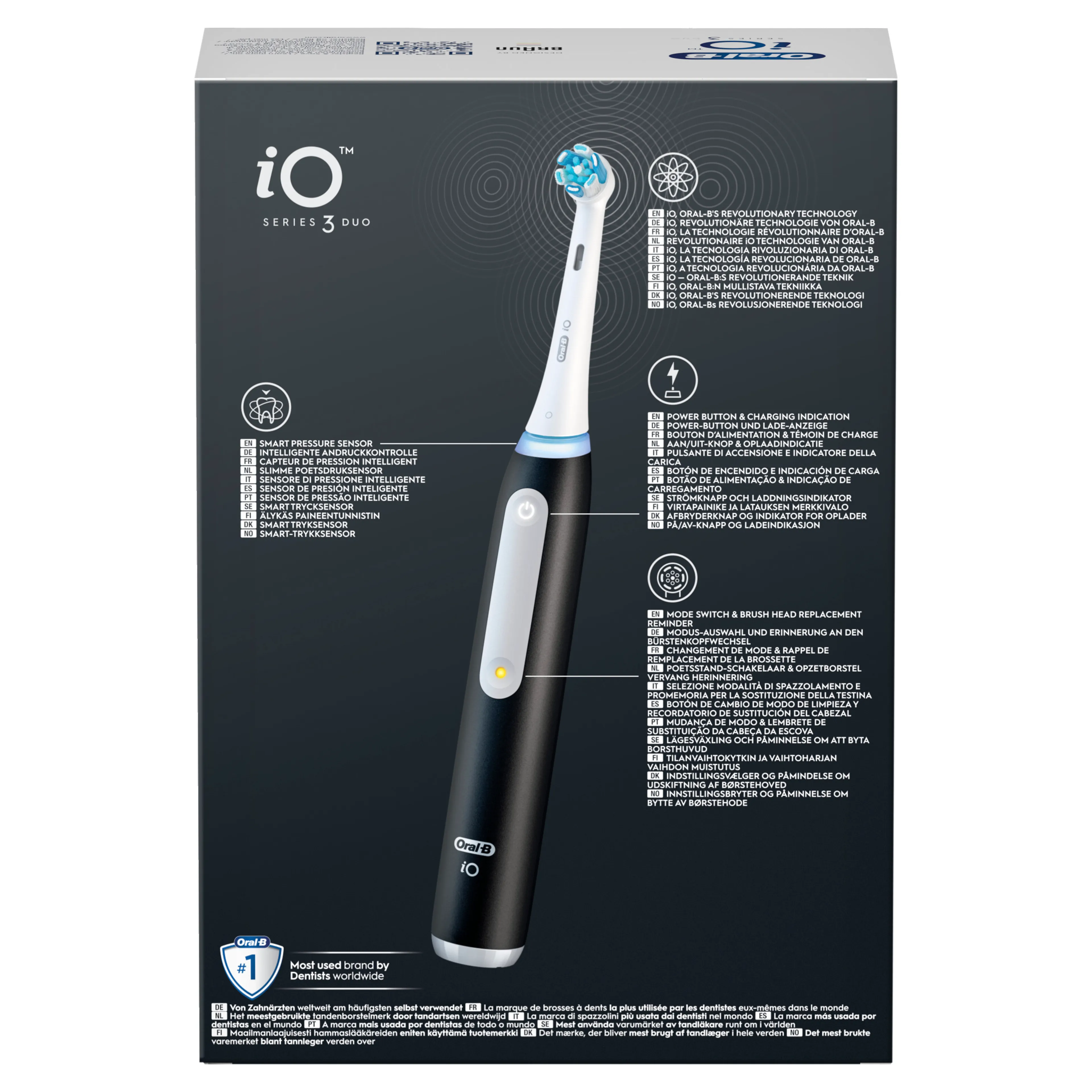 Oral-B Elektrische tandenborstel iO3 Duo Matt Zwart/Ice Blauw + Reisetui image