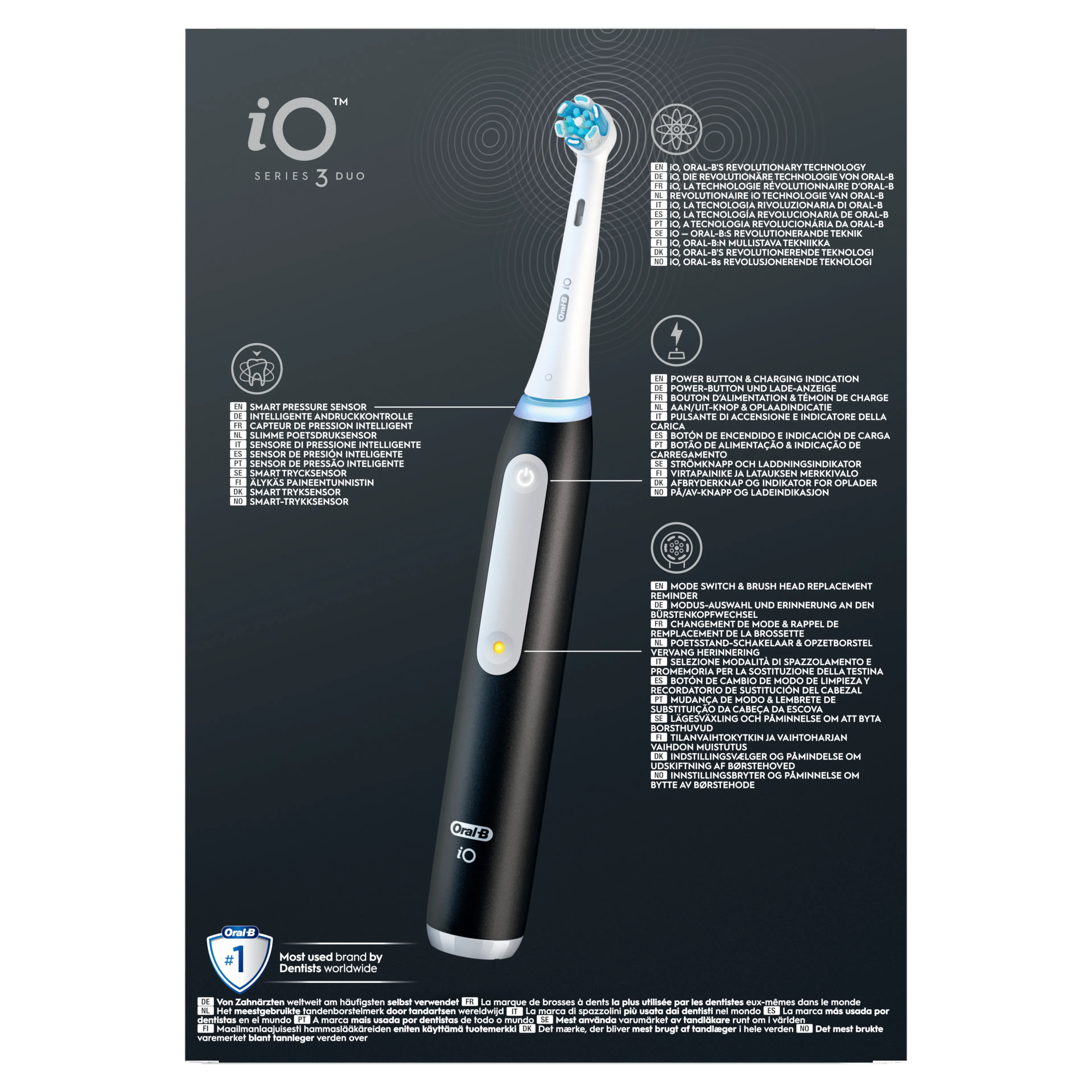 Oral-B Elektrische tandenborstel iO3 Duo Matt Zwart/Ice Blauw + Reisetui image