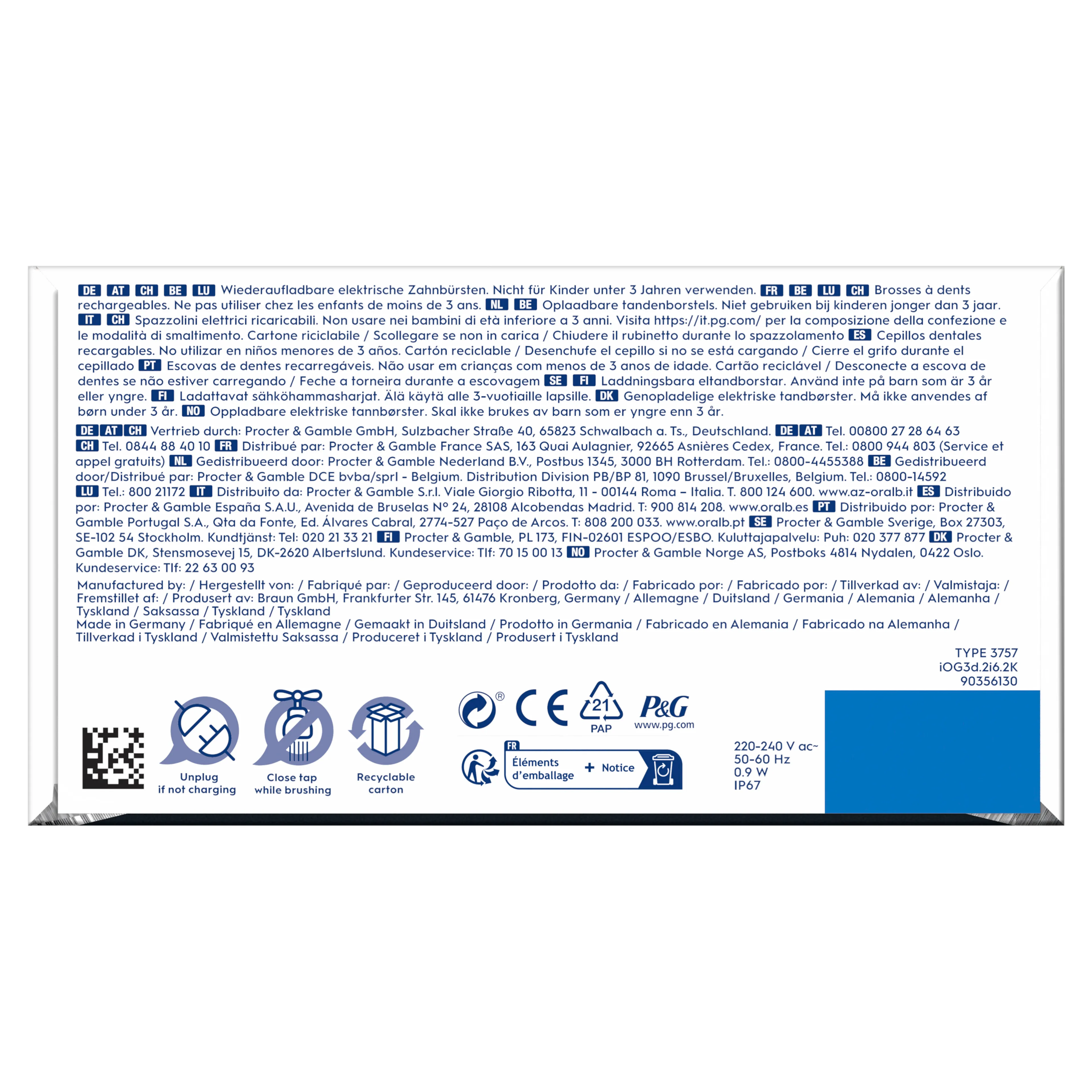 Oral-B Elektrische tandenborstel iO3 Duo Matt Zwart/Ice Blauw + Reisetui image