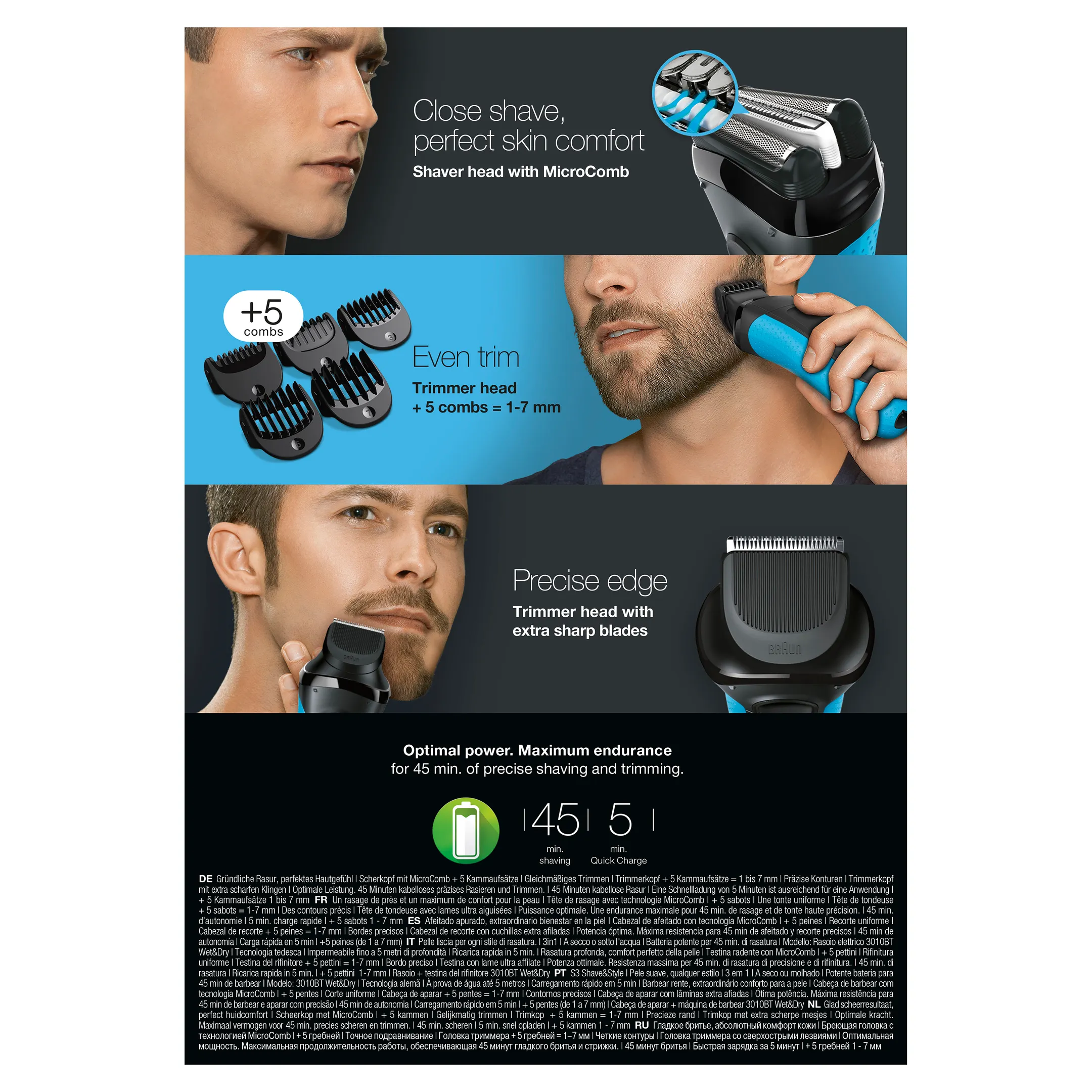 Braun Scheerapparaat Series 3 Shave&Style 3010BT image