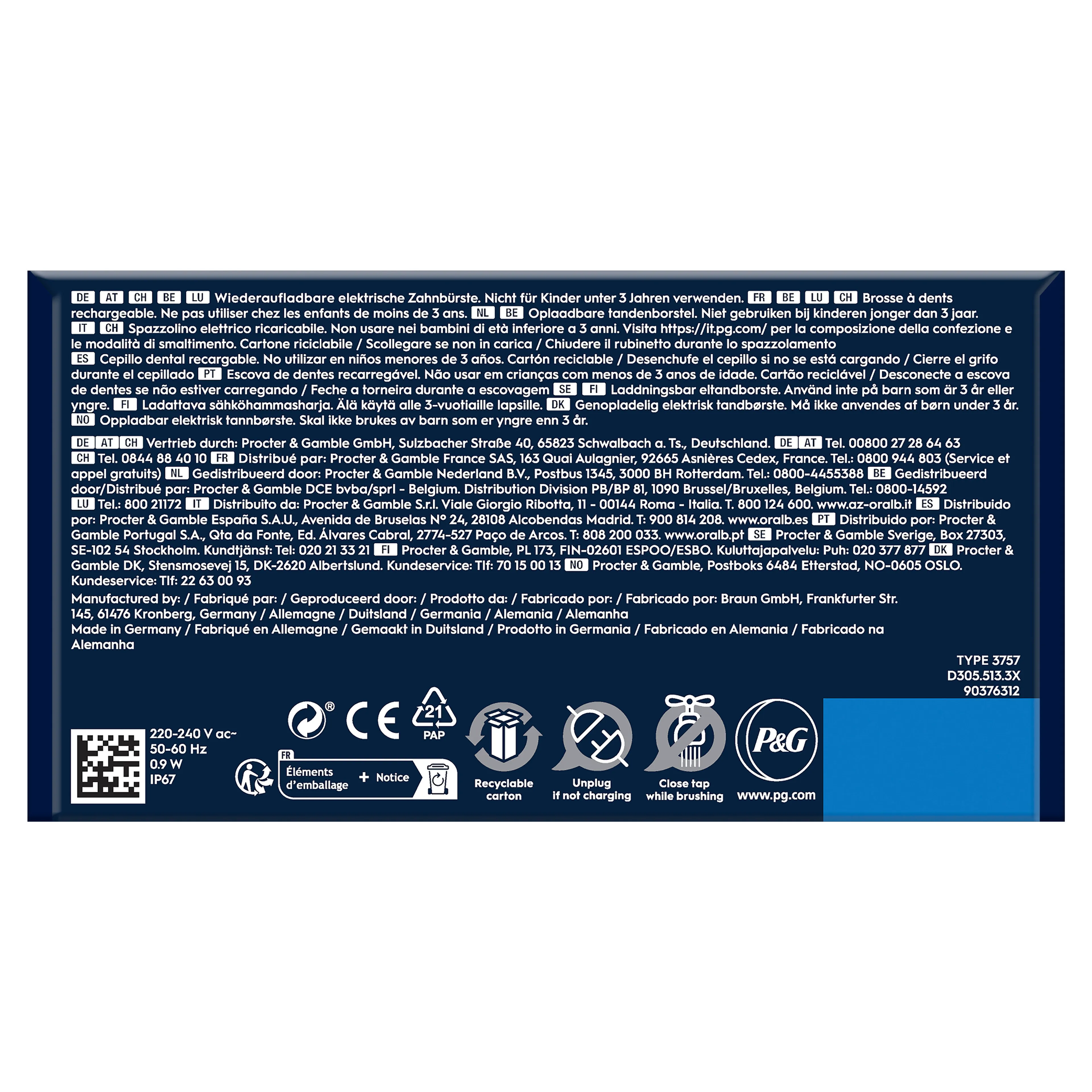 Oral-B Elektrische tandenborstel Pro Series - Blauw image