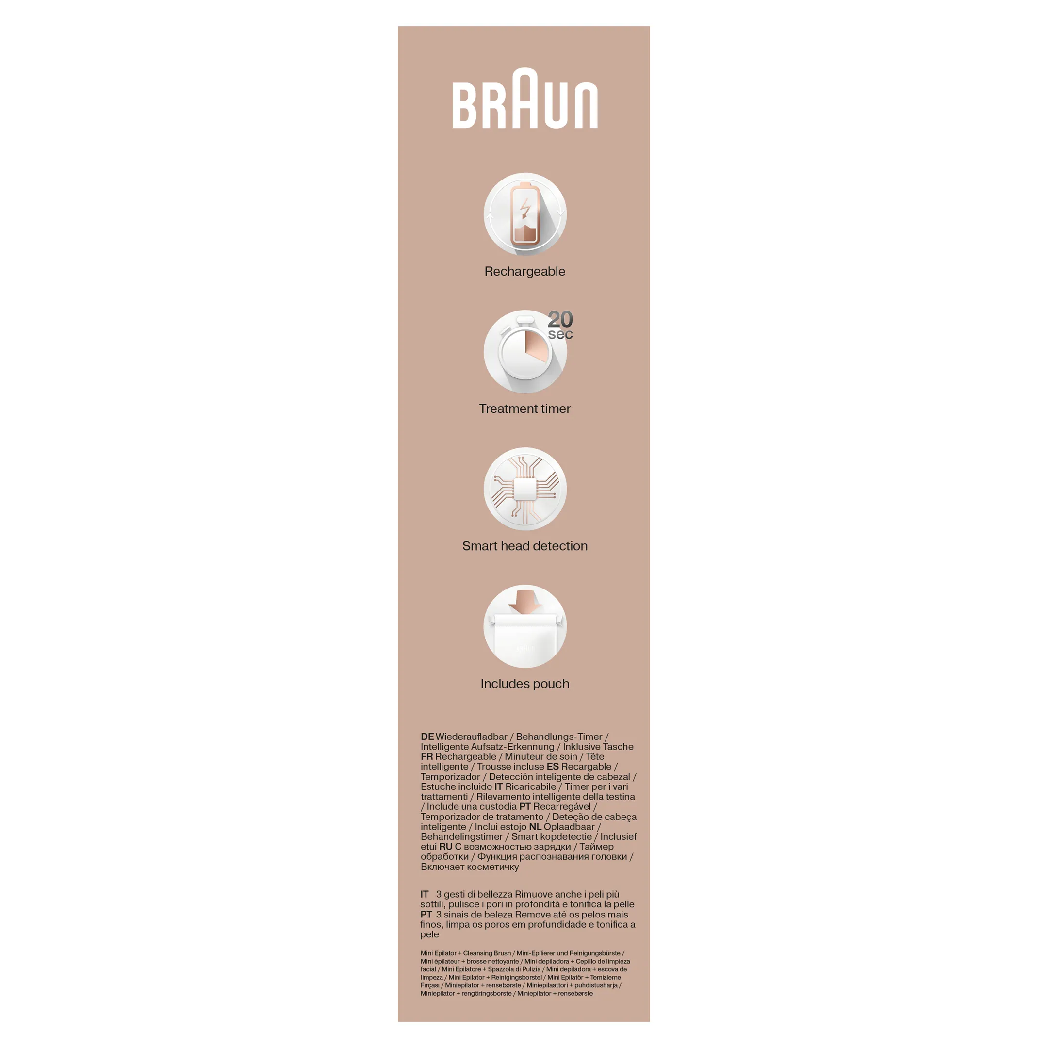 Braun FaceSpa Pro 911 Épilateur Visage Blanc/Bronze Avec 3 Accessoires image