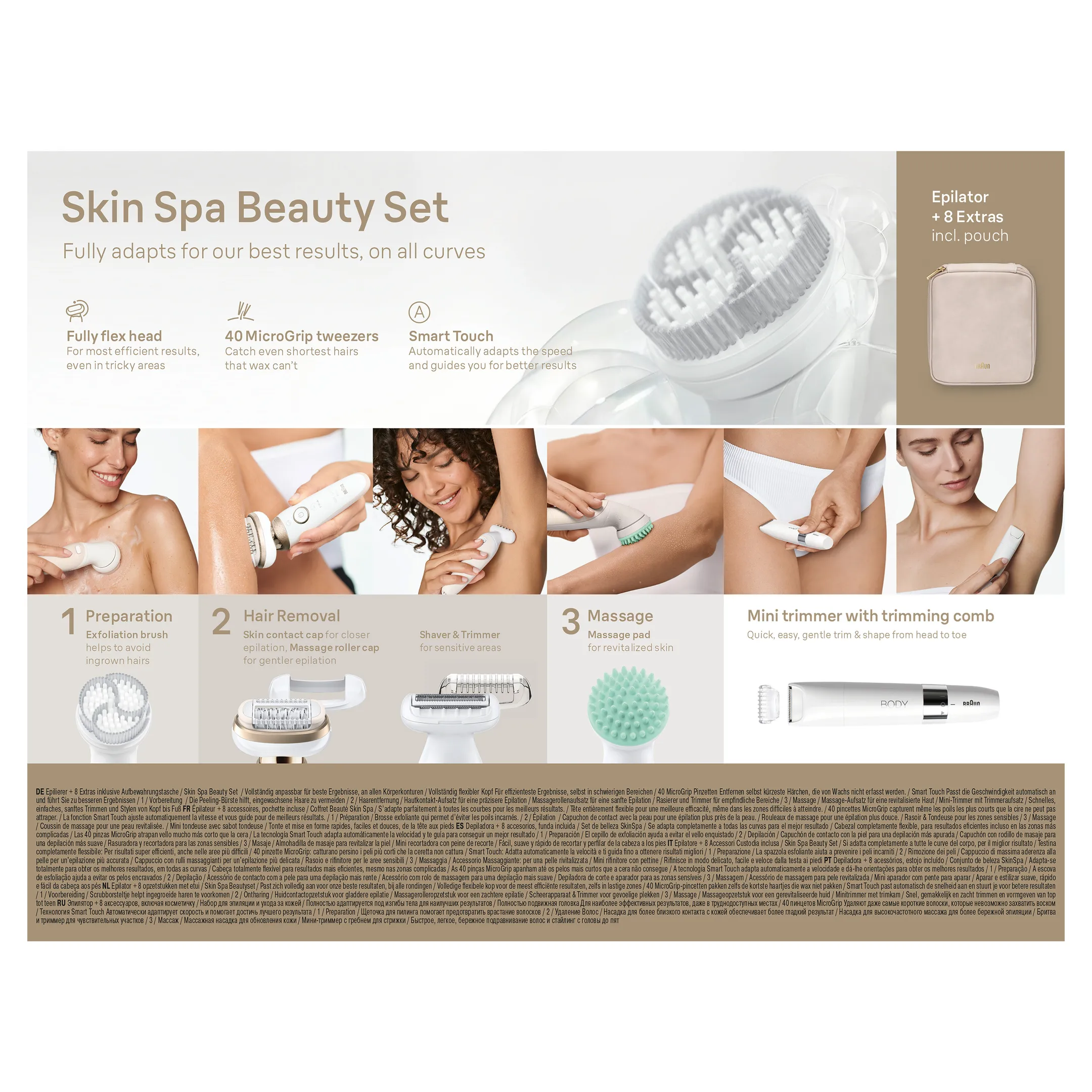 Braun Silk-épil 9 Flex SkinSpa, Épilateur Pour Une Épilation Facile, 9-481 3D, Blanc/Doré image