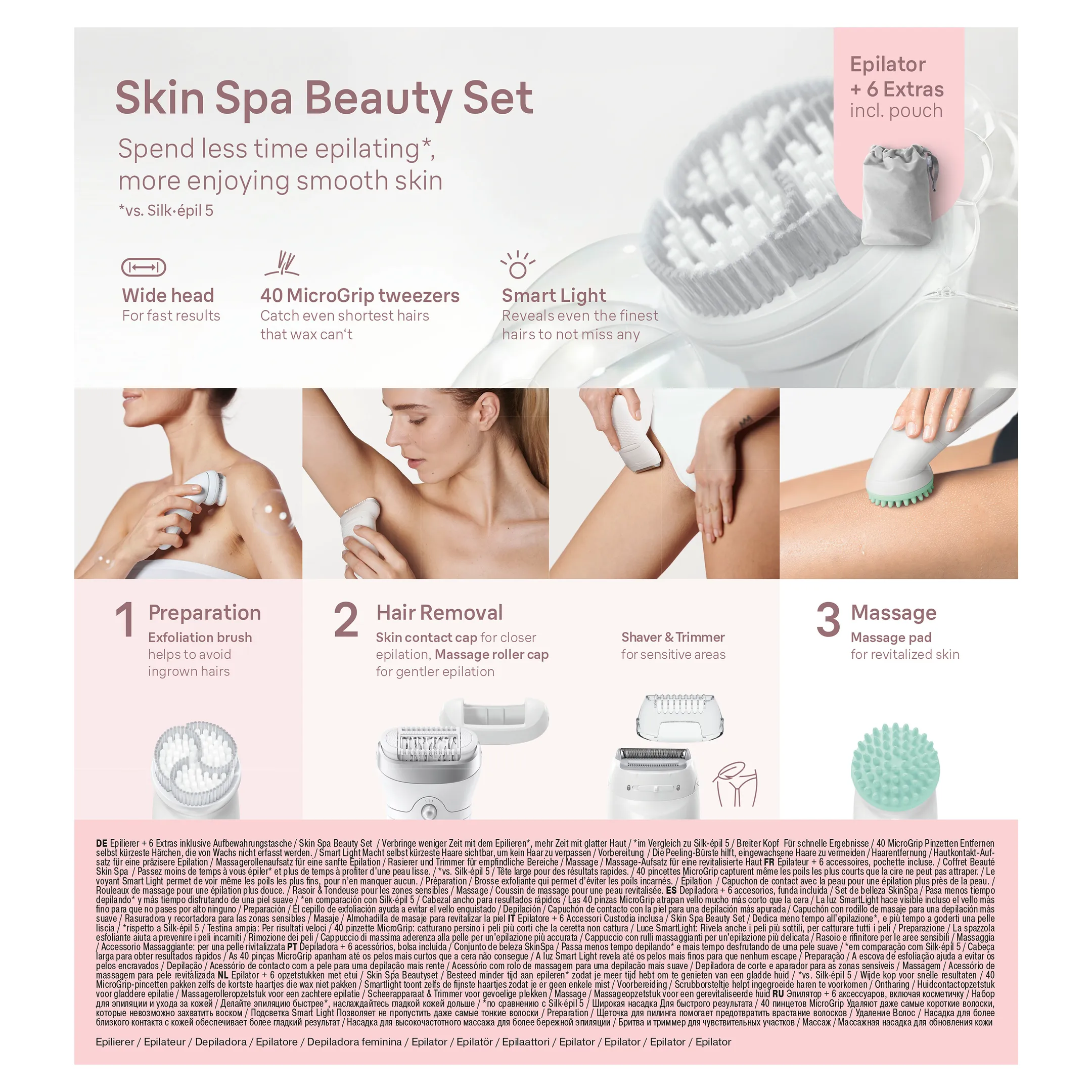 Braun Silk·épil 7 SkinSpa, Epilator Voor Eenvoudige Ontharing, Langdurig Gladde Huid, 7-081, Wit/Zilver image
