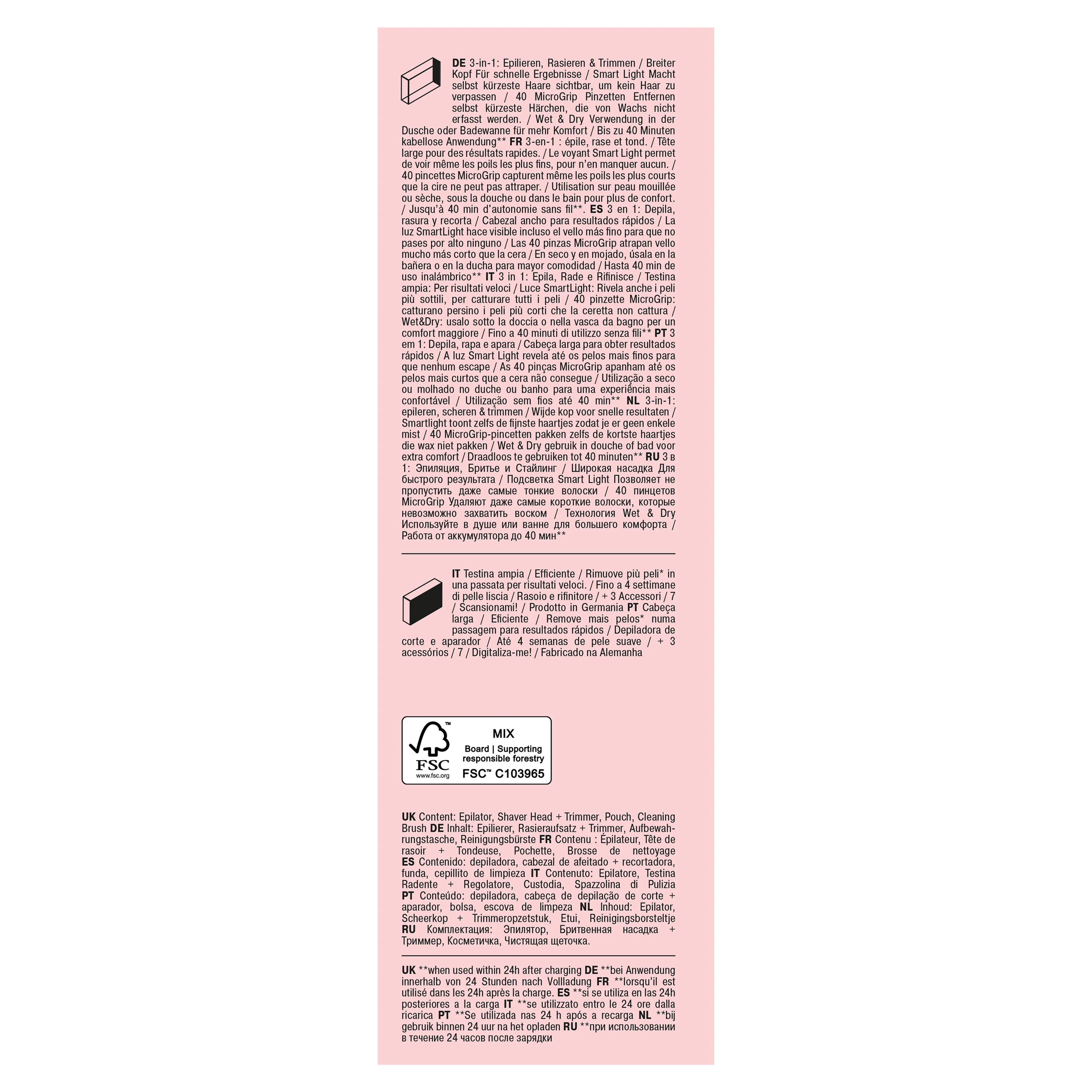 Braun Braun Silk·épil, Epilator voor Eenvoudige Ontharing, Langdurig Gladde Huid, 7-030, Wit/Flamingo image