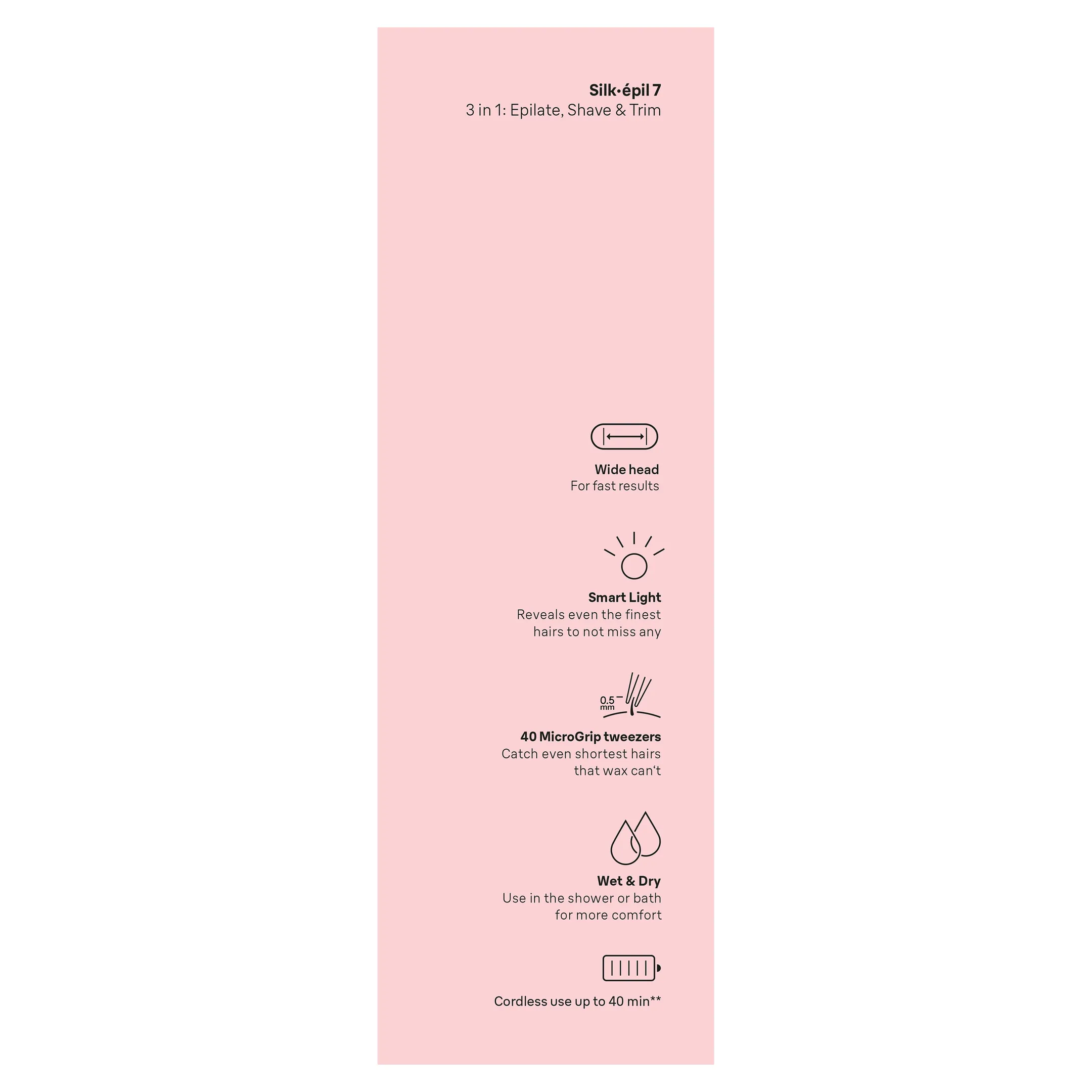 Braun Silk-épil 7, Épilateur Pour Épilation Facile, Peau Douce Longue Durée 7-030, Blanc/Rose image