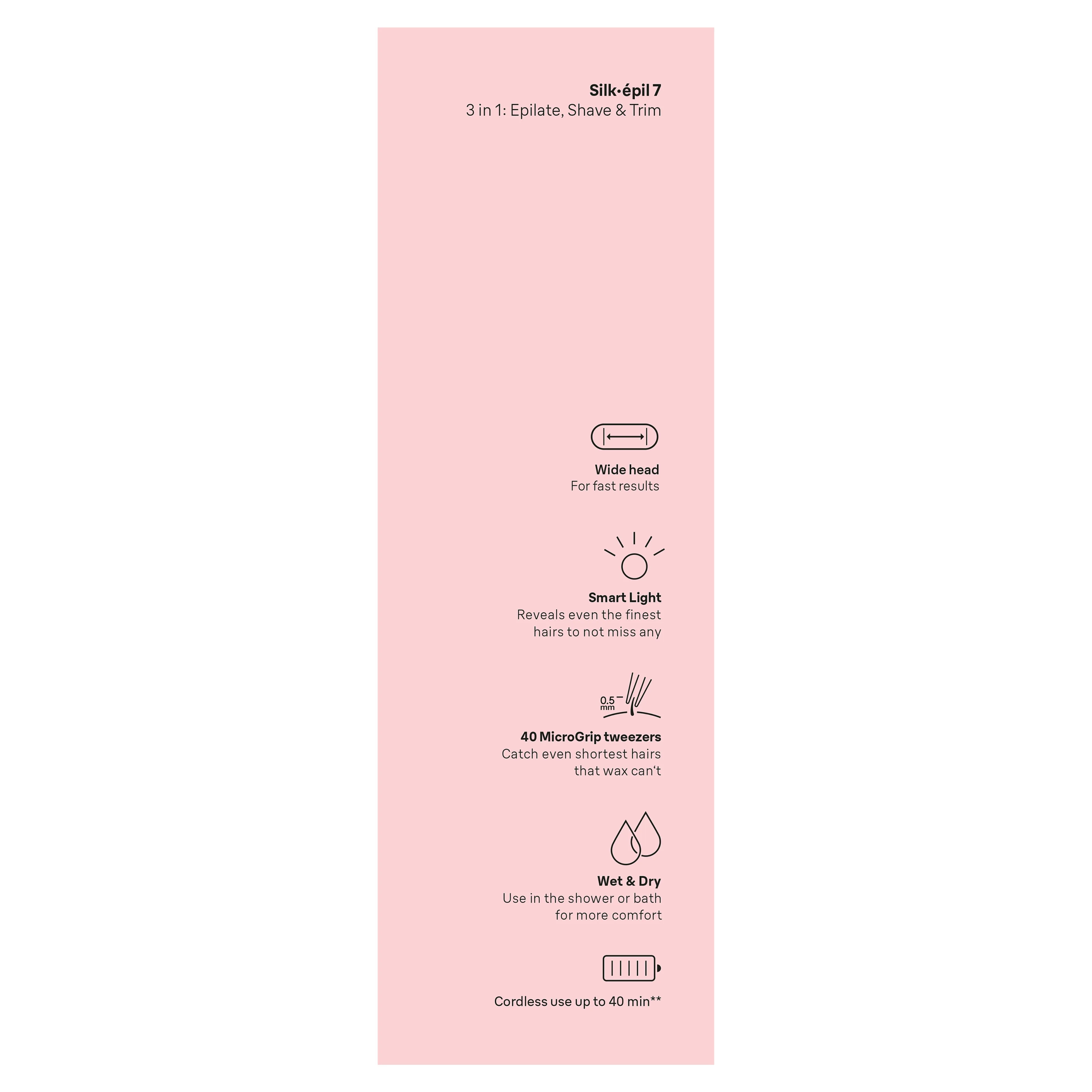 Braun Braun Silk·épil, Epilator voor Eenvoudige Ontharing, Langdurig Gladde Huid, 7-030, Wit/Flamingo image