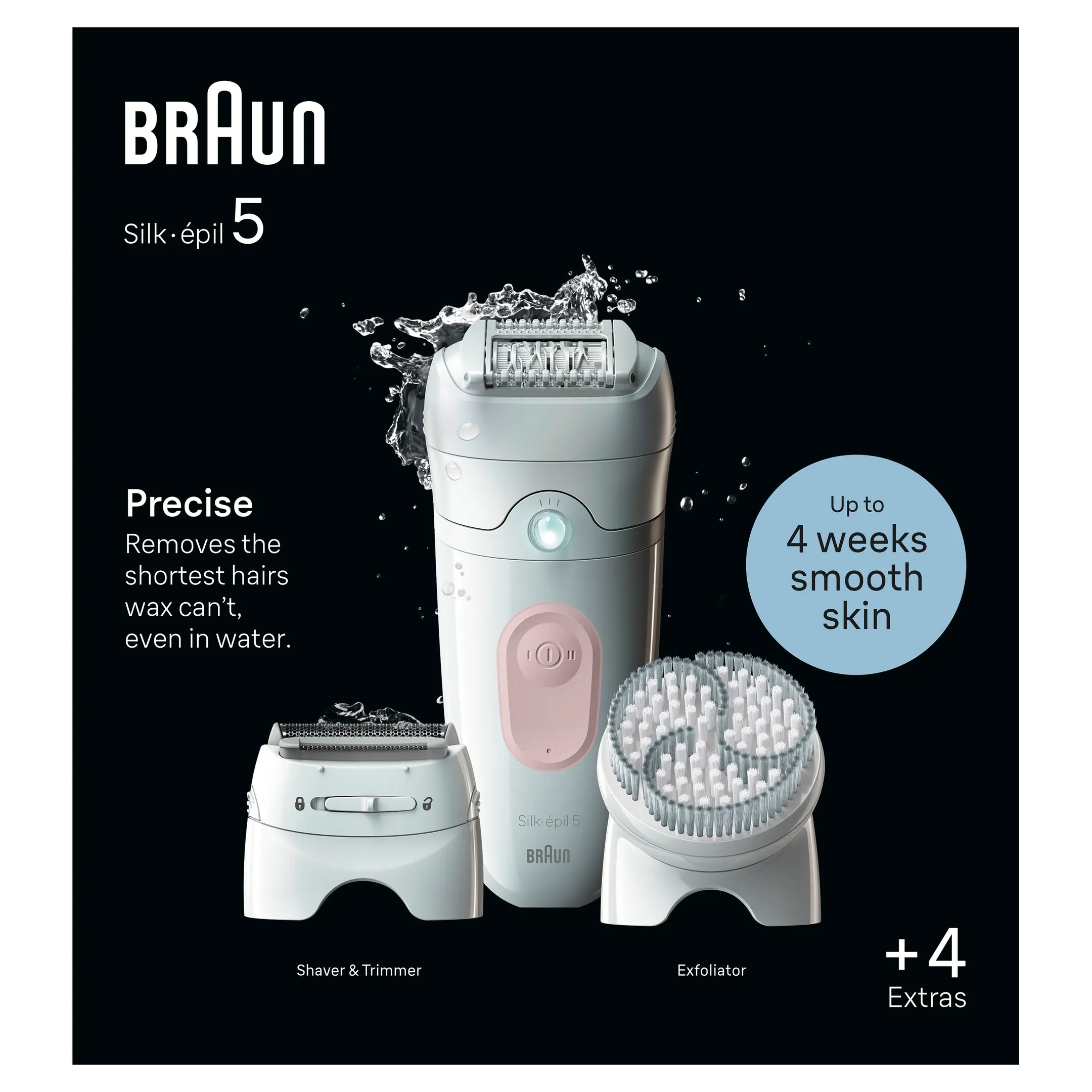 Braun Silk·épil 5, Epilator Voor Eenvoudige Ontharing, Langdurig Gladde Huid, 5-060, Wit/Flamingo image