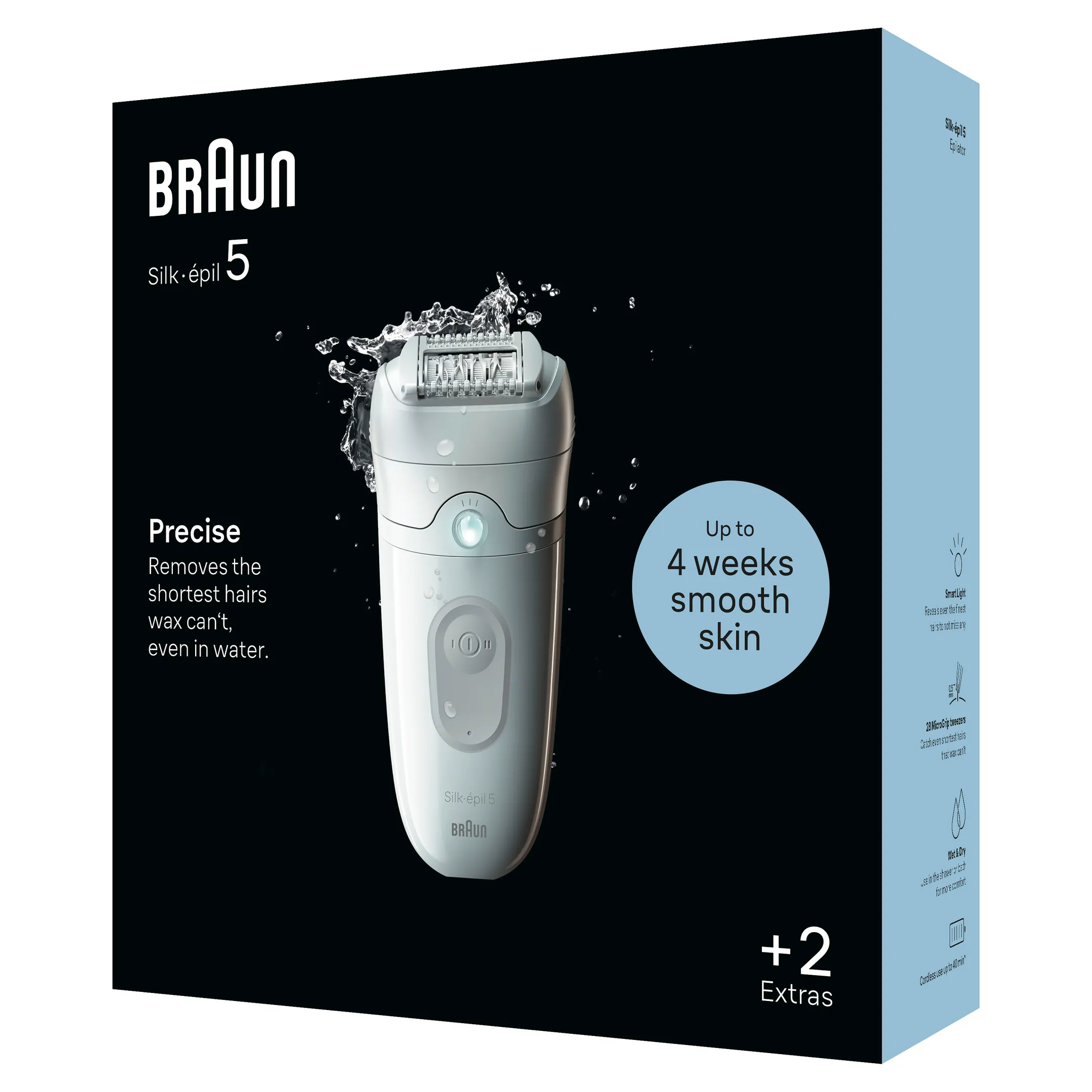Braun Silk-épil 5, Épilateur Pour Épilation Facile, Peau Douce Longue Durée 5-011, Blanc/Gris image