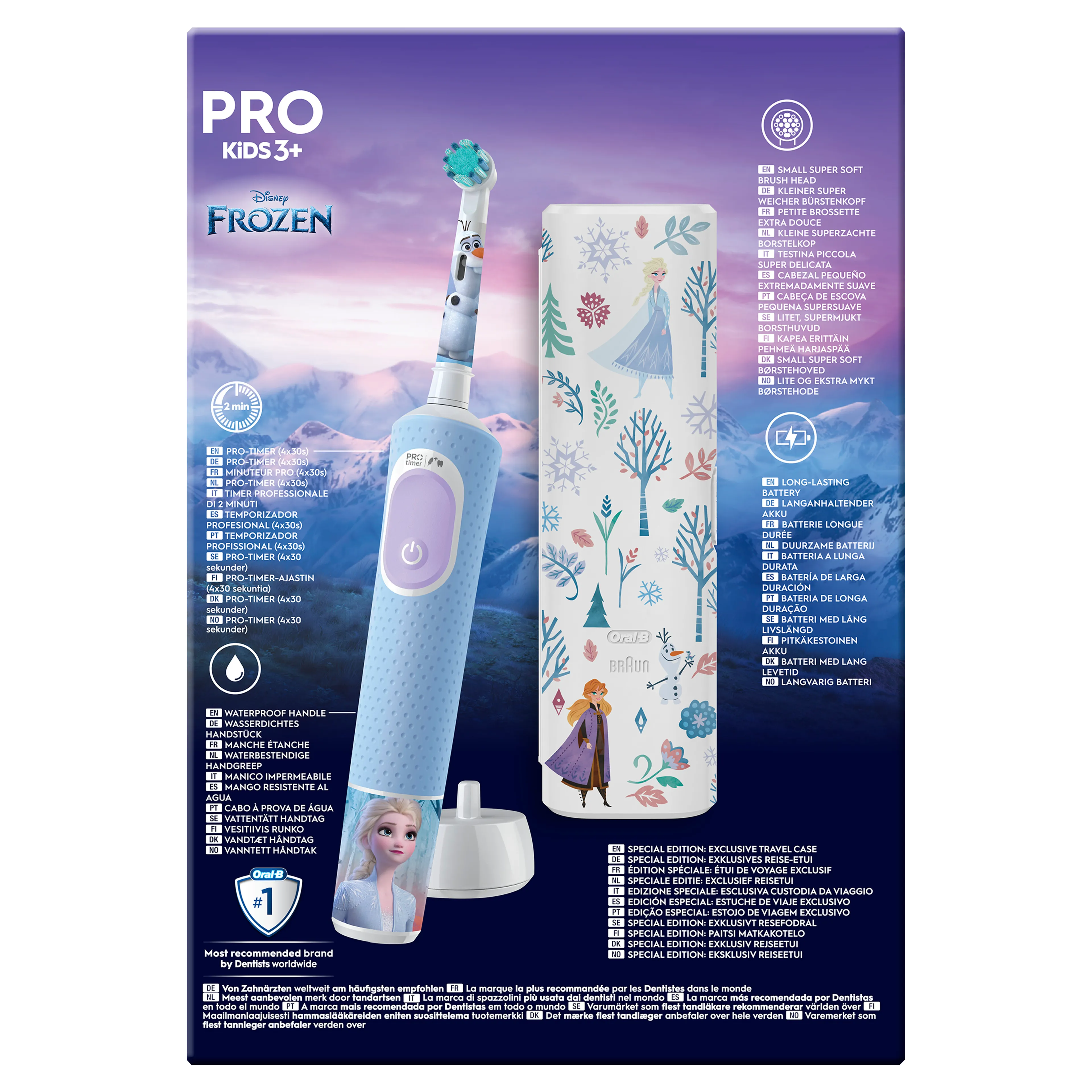 Oral-B Brosse à dents électrique Vitality Pro Kids Frozen + étui de voyage image