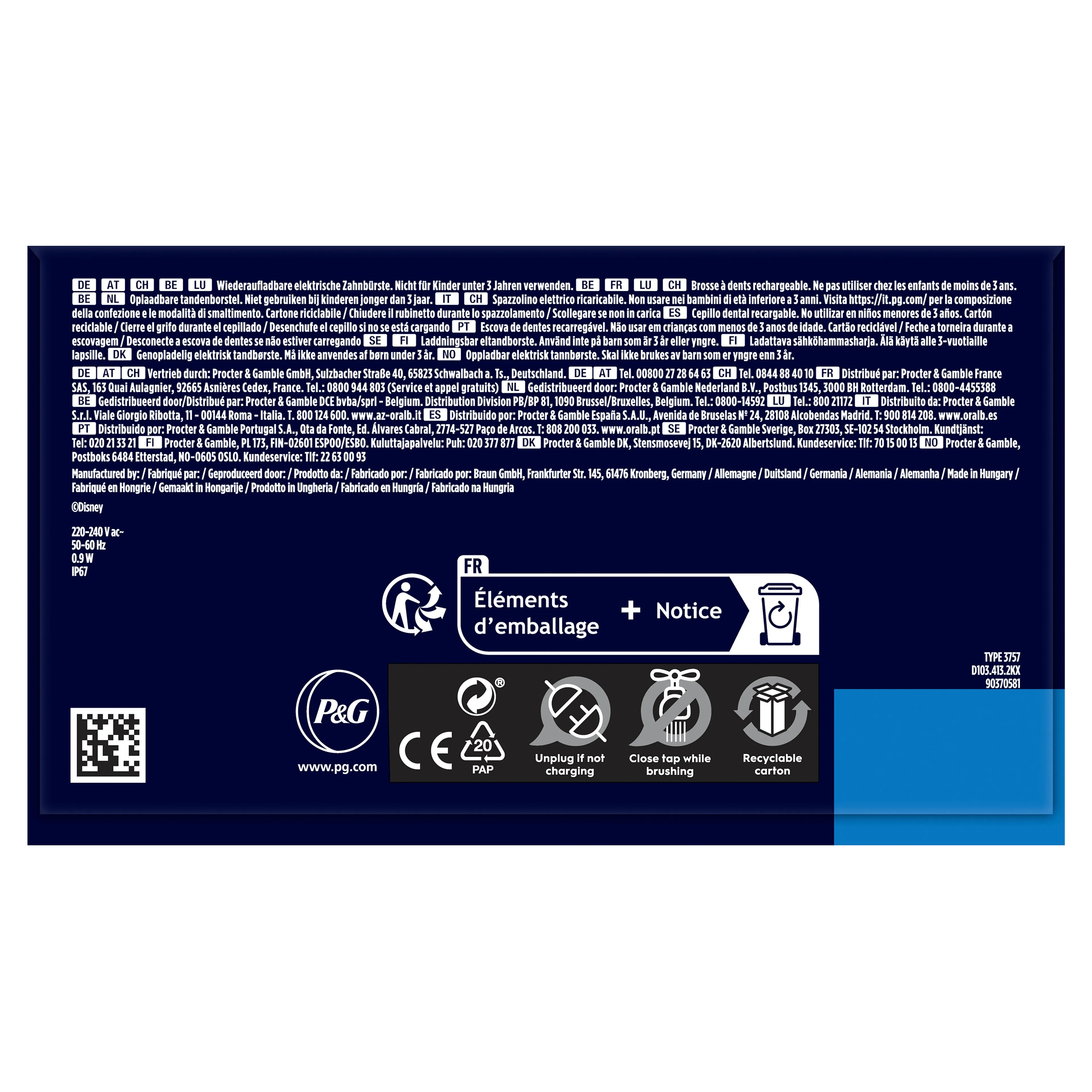 Oral-B Brosse à dents électrique Vitality Pro Kids Frozen + étui de voyage image