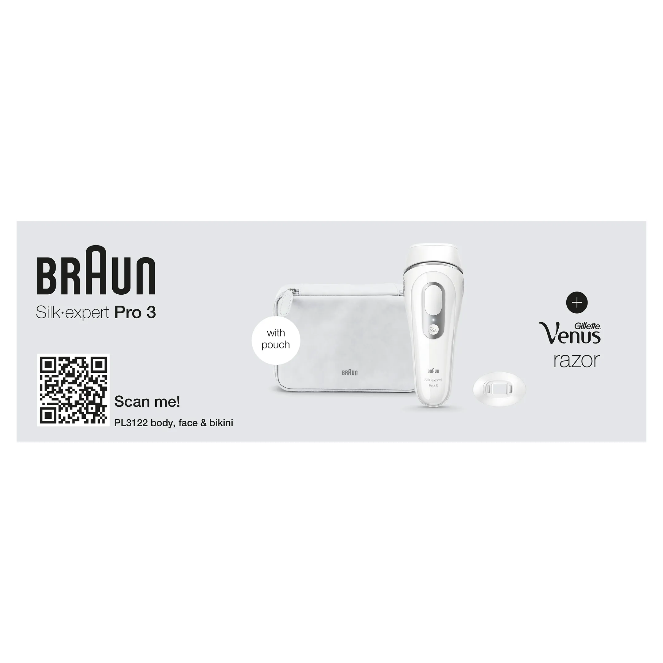 Braun IPL Silk-expert Pro 3, ontharing voor thuis, incl. etui, Venus-scheermesje, 2 koppen, PL3122 image