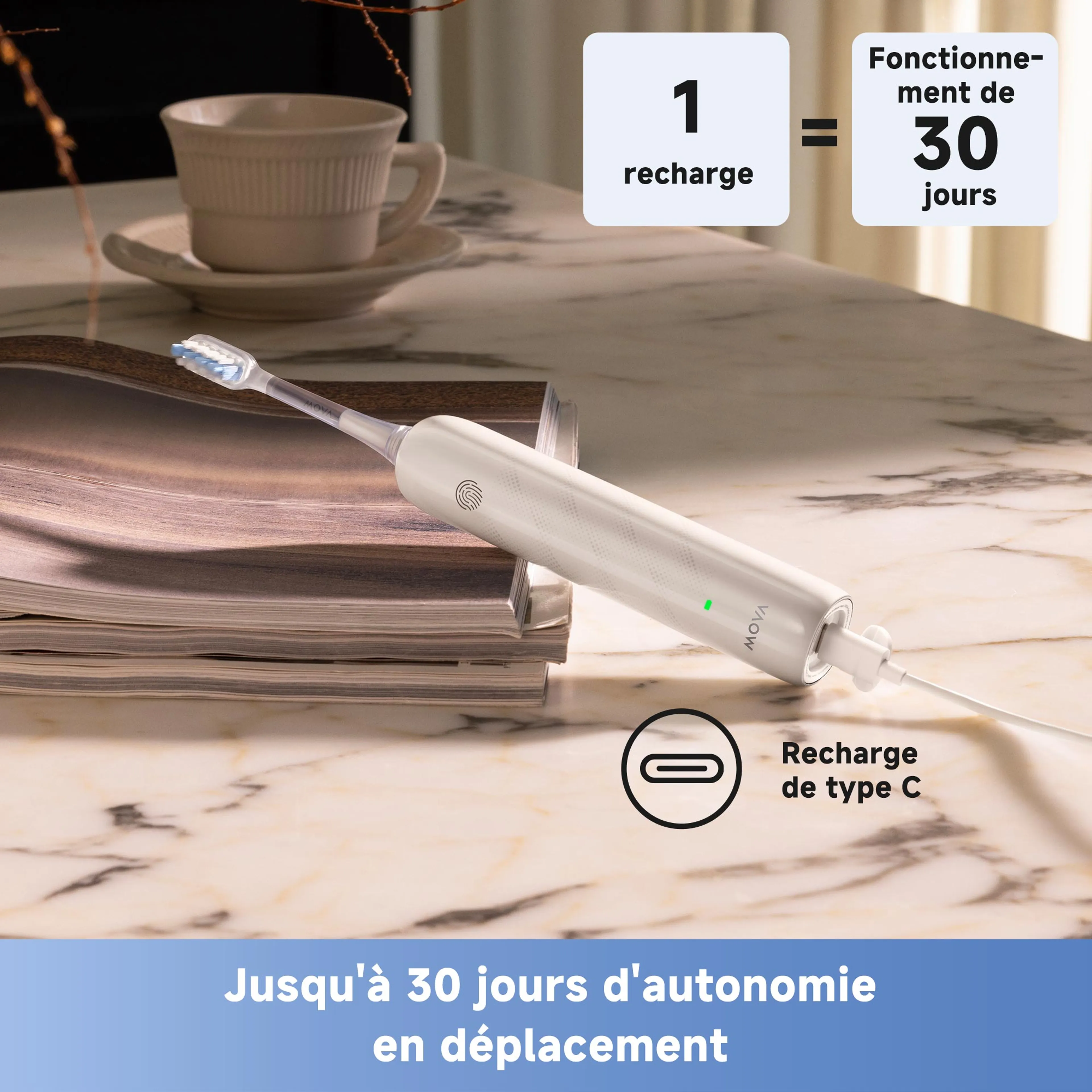MOVA Brosse à dents électrique Fresh Blanc image