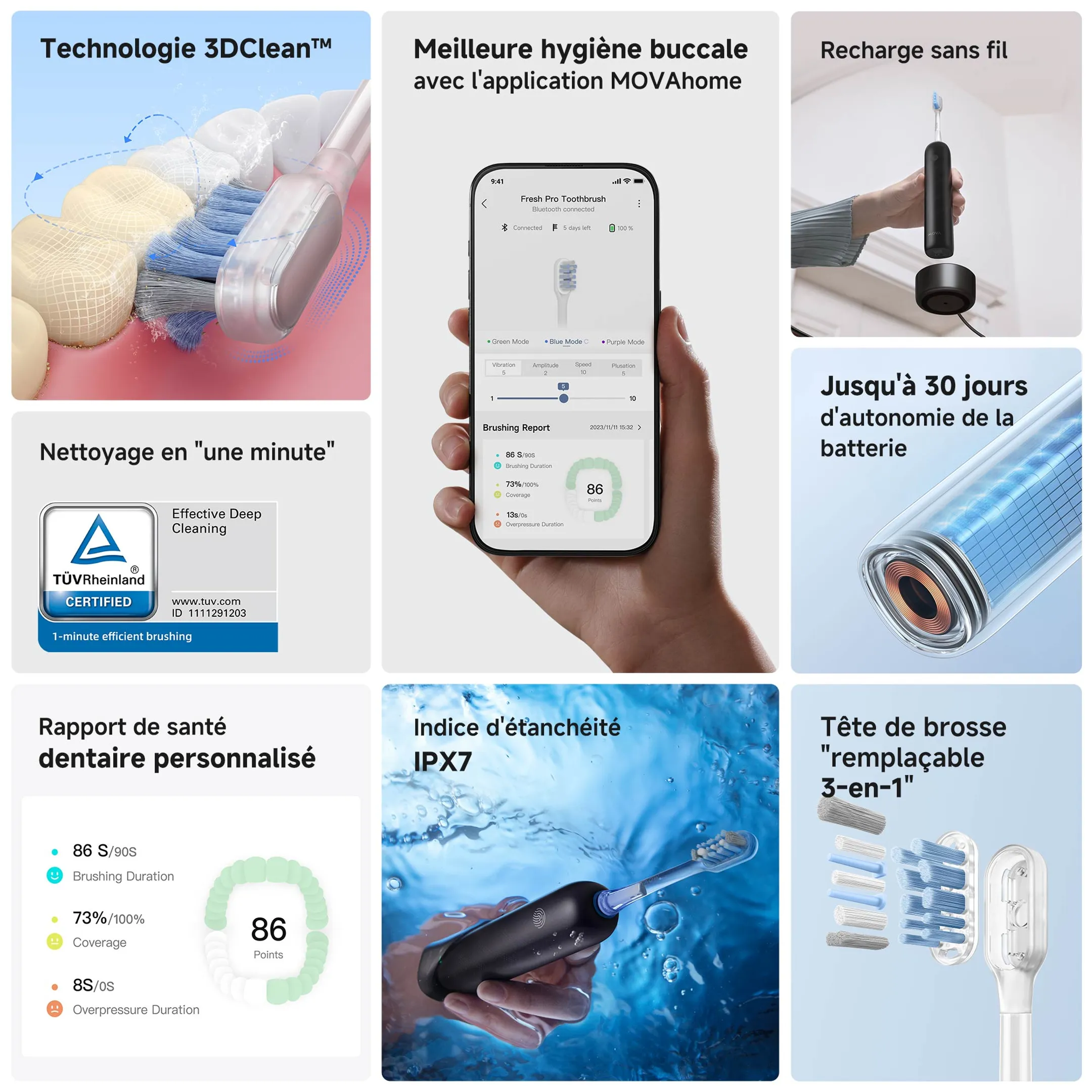 MOVA Brosse à dents électrique Fresh Pro Noir image