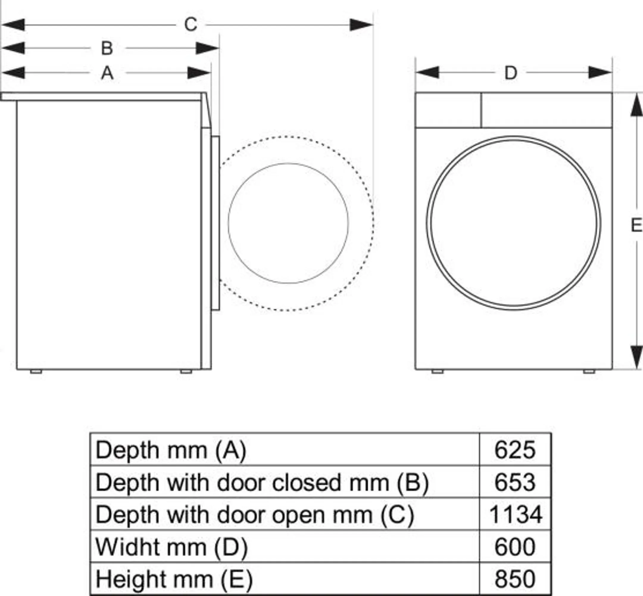 Hisense Droogkast DH3V800UW image