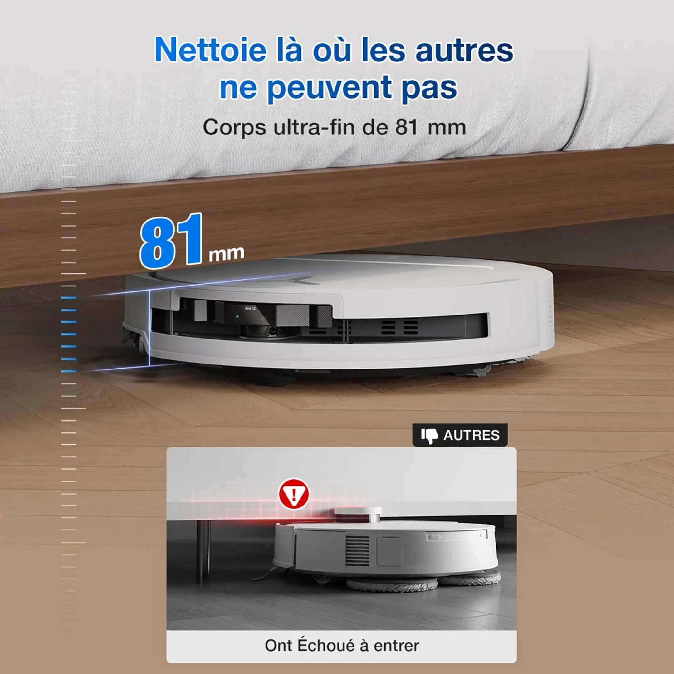 Ecovacs Aspirateur robot 2en1 Deebot T50 Omni Blanc image