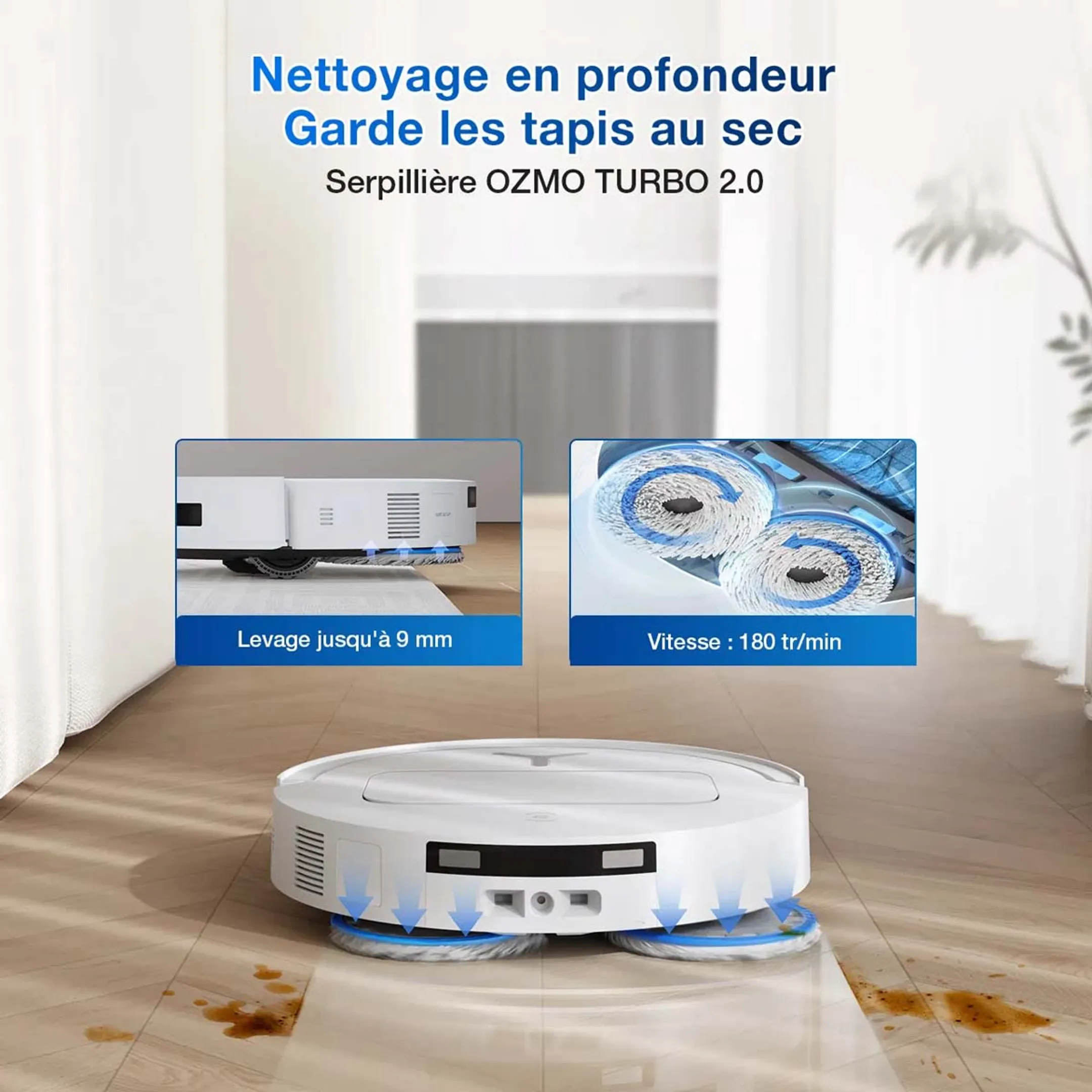 Ecovacs Aspirateur robot 2en1 Deebot T50 Omni Blanc image