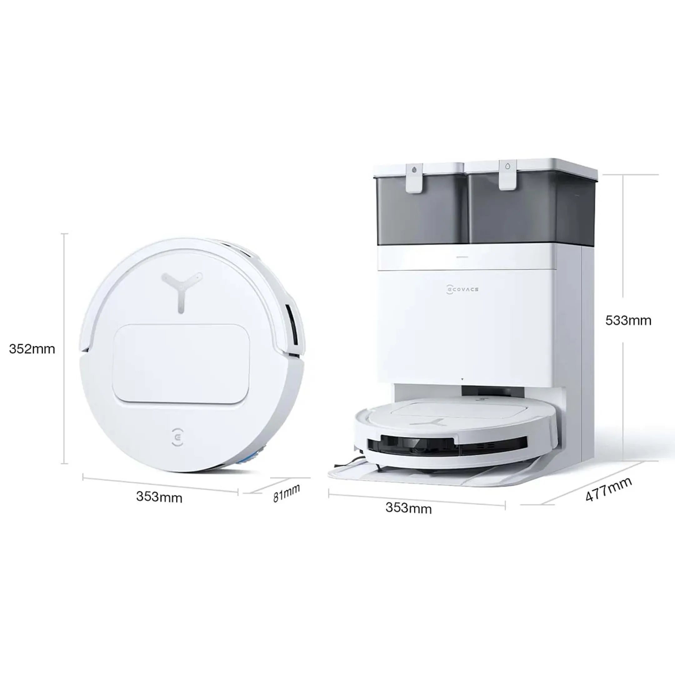 Ecovacs Aspirateur robot 2en1 Deebot T50 Omni Blanc image