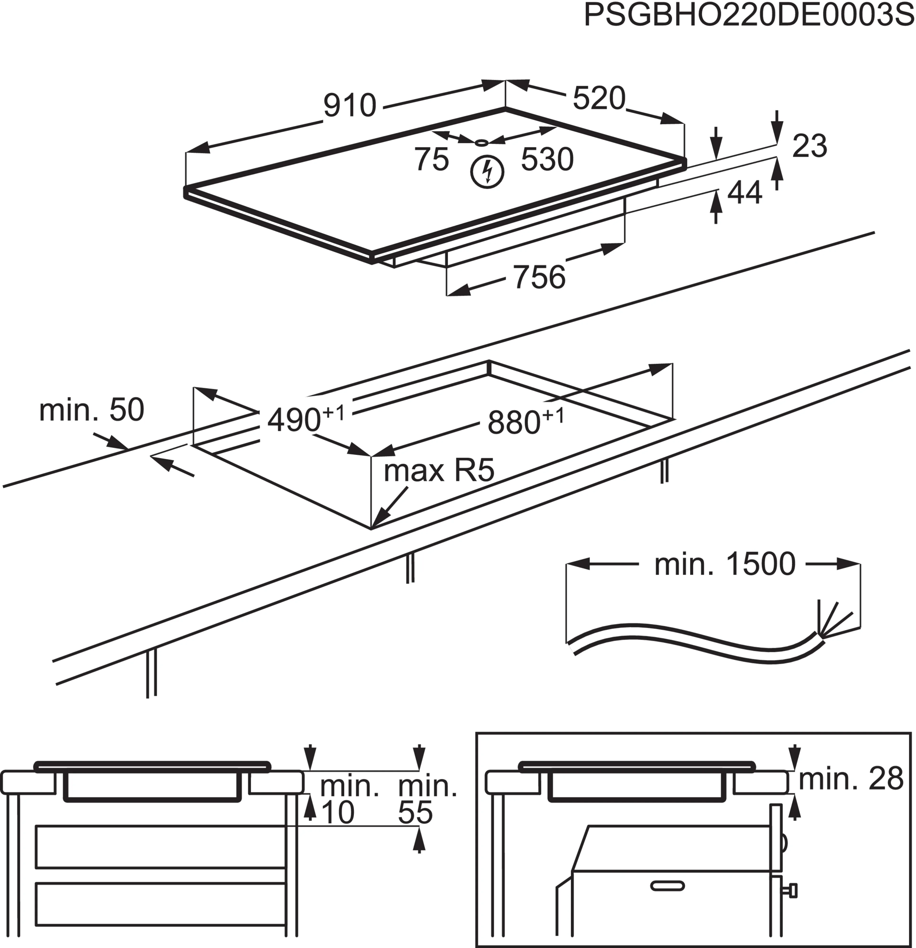 AEG Inductiekookplaat TK95II08FB Flex Bridge image