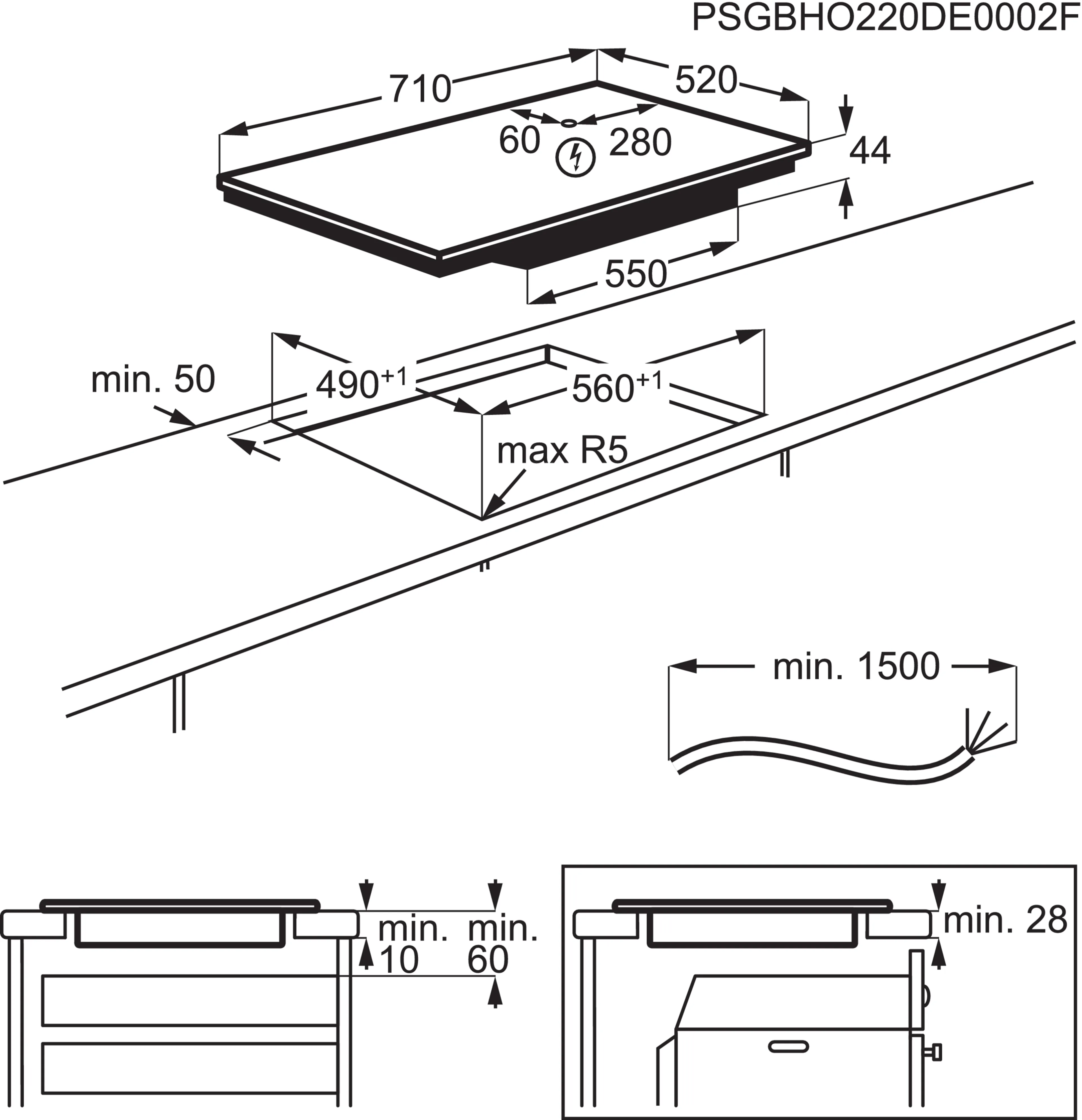 AEG Inductiekookplaat TO74IB00CZ 6000 Bridge SaphirMatt® image