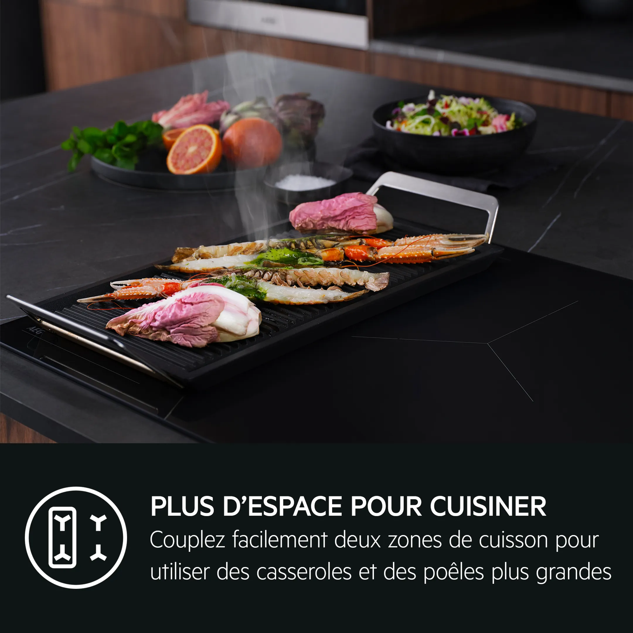 AEG Taque induction TO84IA0FXB MaxiSense® image