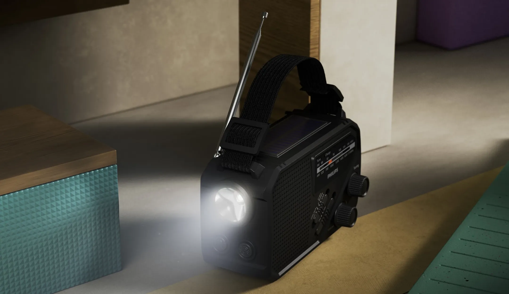 Philips Radio portable avec lampe torche - Noir image