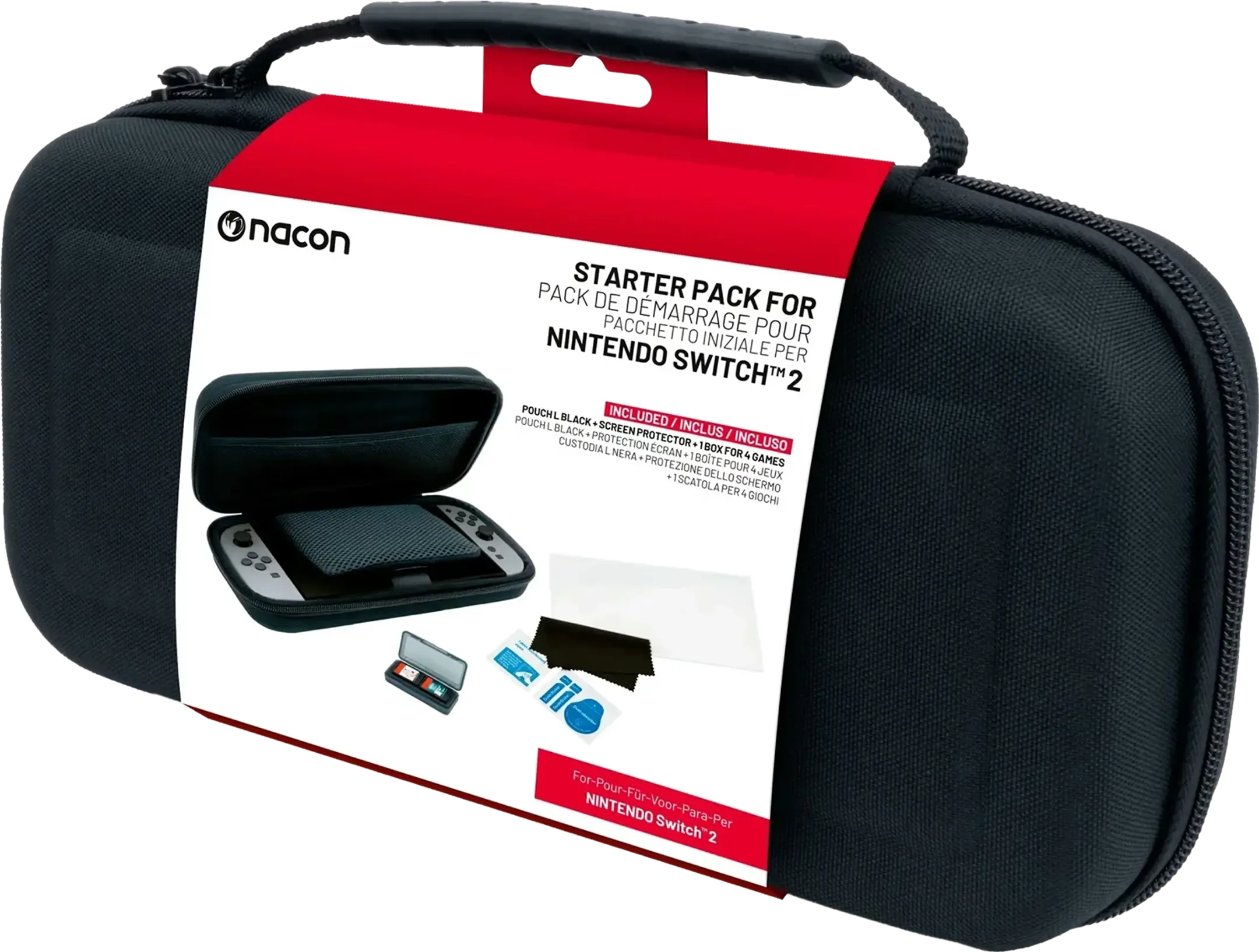 Zwart etui en beschermpakket voor Nintendo Switch 2