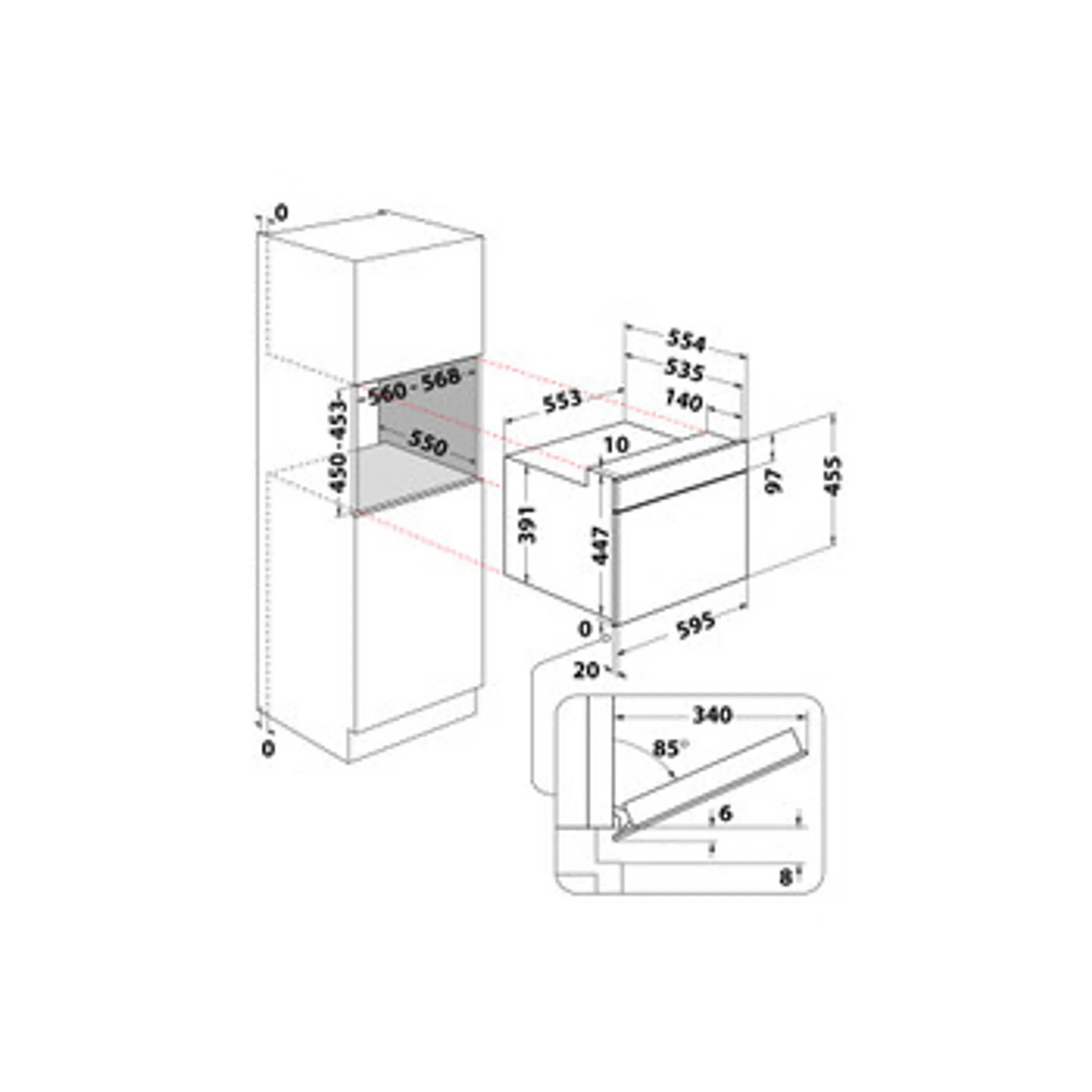 Whirlpool Micro-ondes combi encastrable WMW57DHMX image