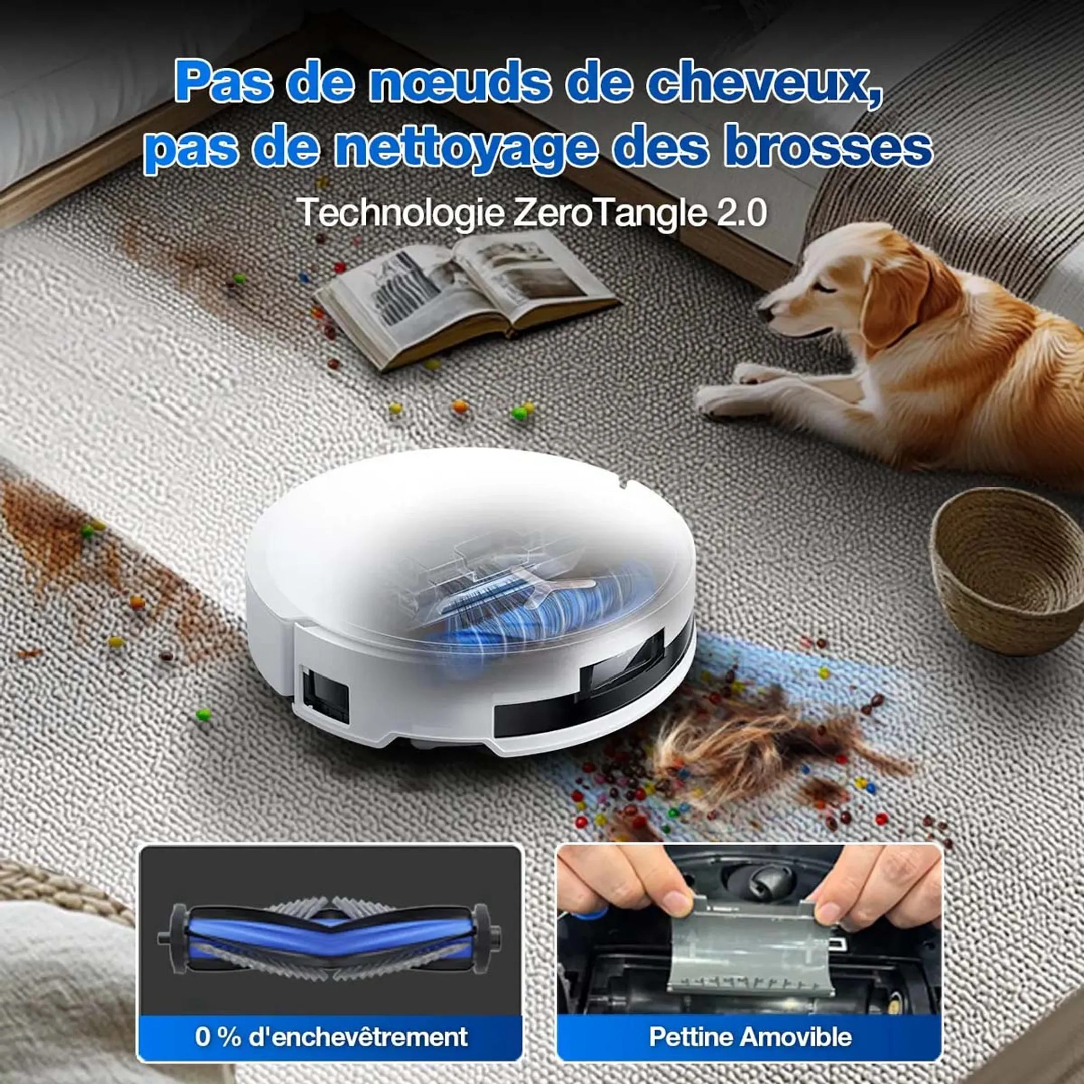 Ecovacs Aspirateur robot 2en1 T50 MAX PRO OMNI Blanc image
