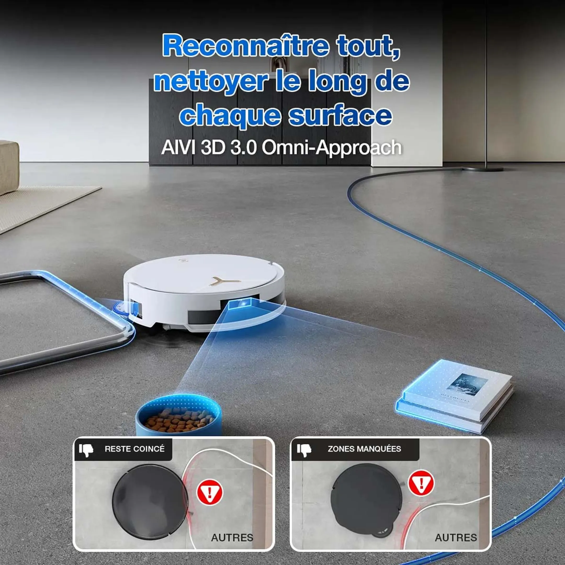 Ecovacs Aspirateur robot 2en1 T50 MAX PRO OMNI Blanc image