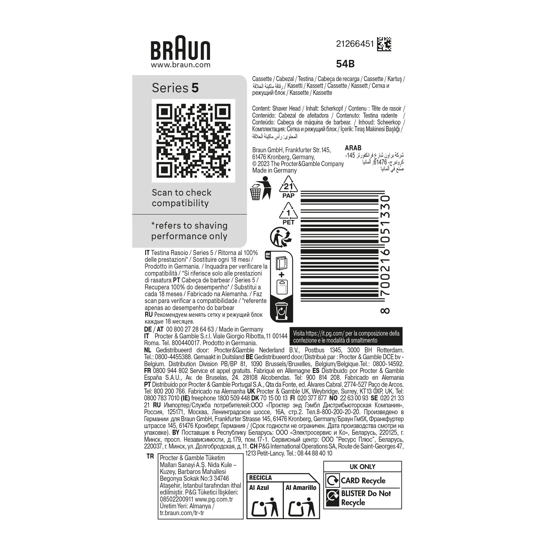 Braun Scheerblad voor Series 5 54B image