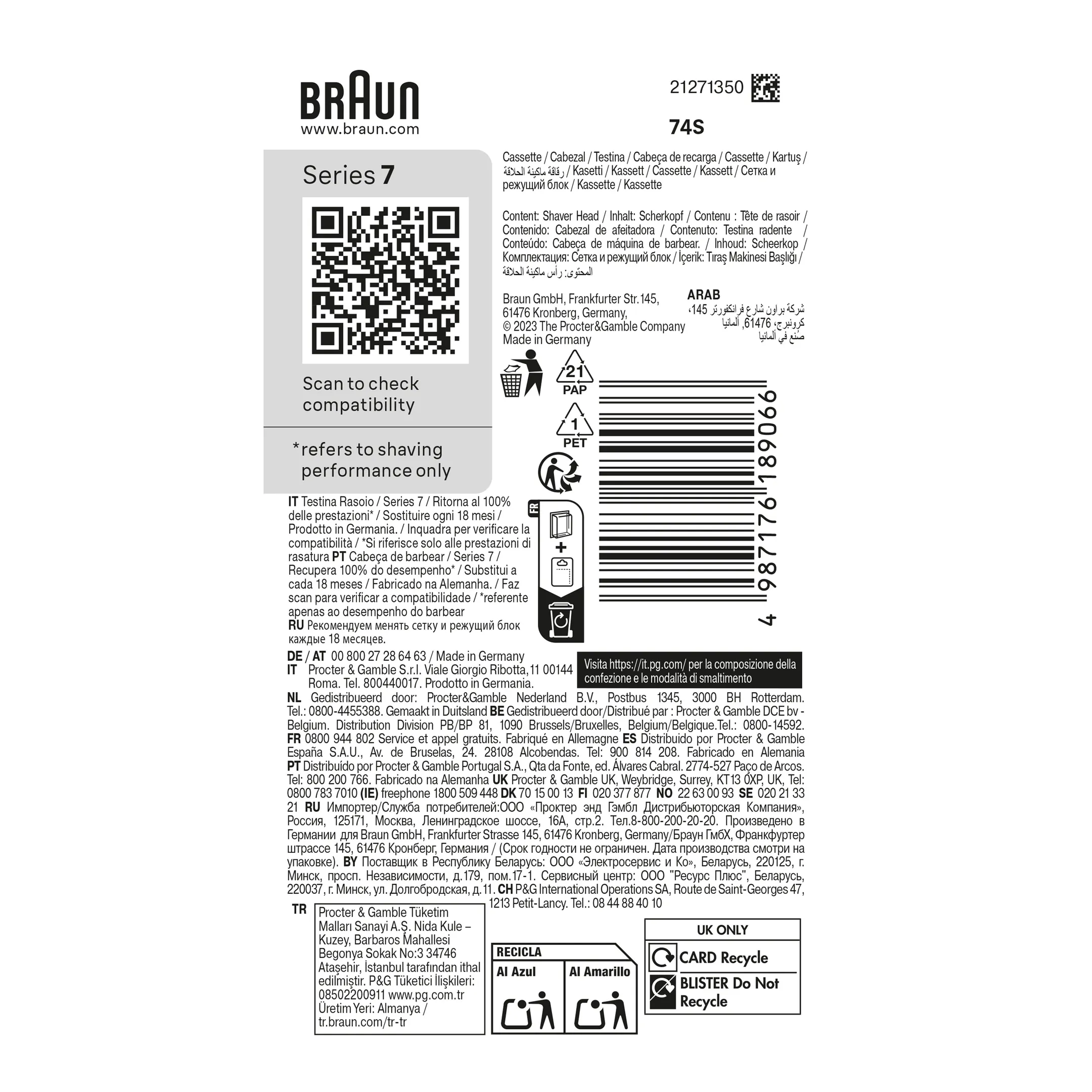 Braun Scheerblad voor Series 7 74S image