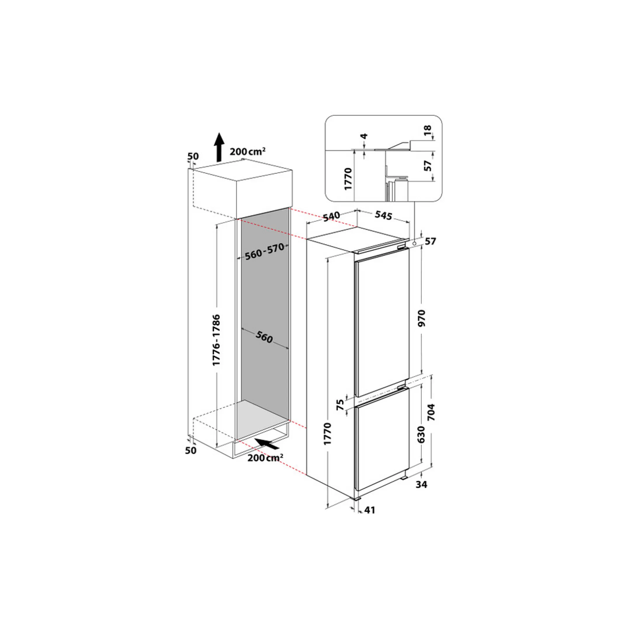 Whirlpool Combi frigo congélateur encastrable WHC18D051A1 image