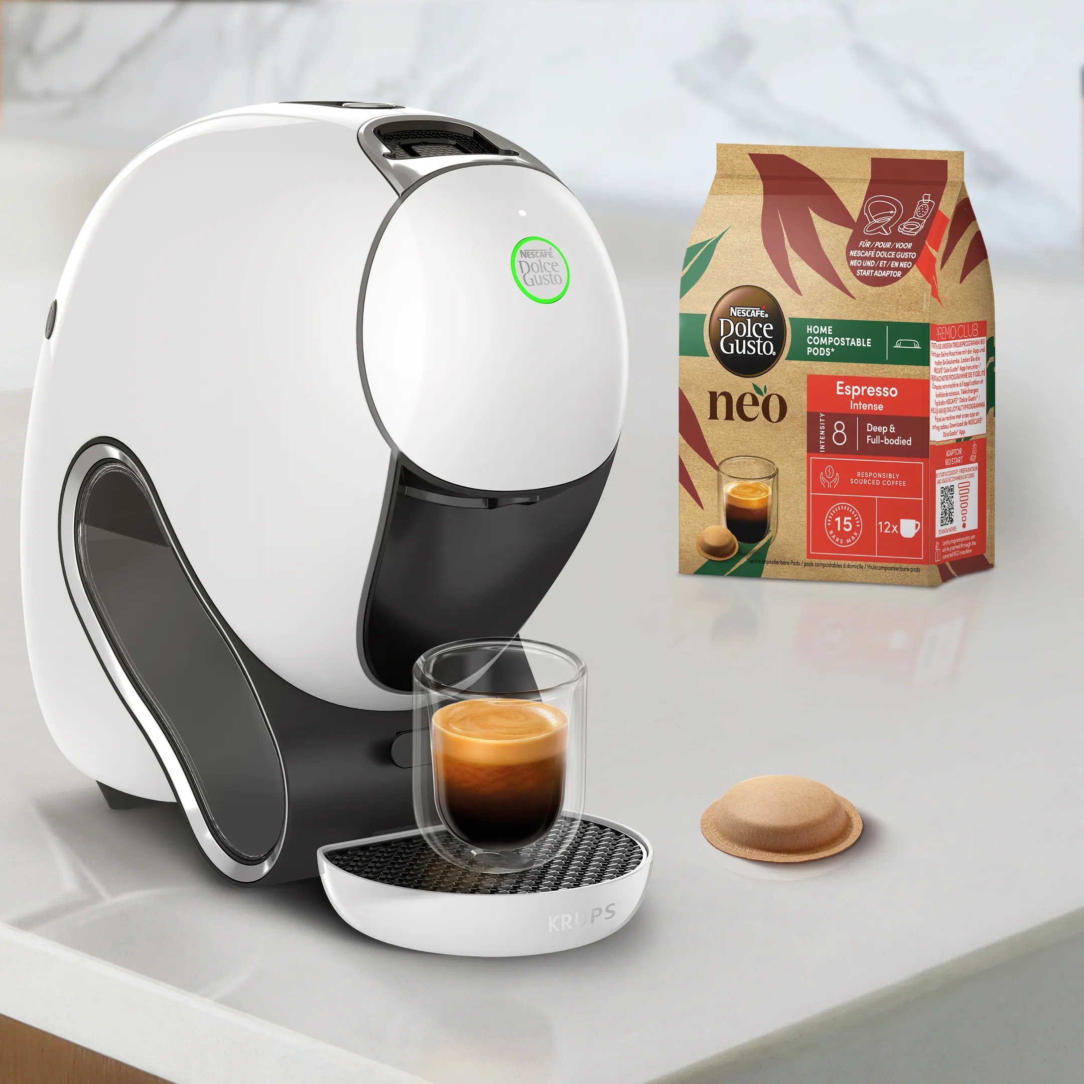 Krups Machine à café NESCAFÉ Dolce Gusto NEO CAFFÈ blanche KP830110 image