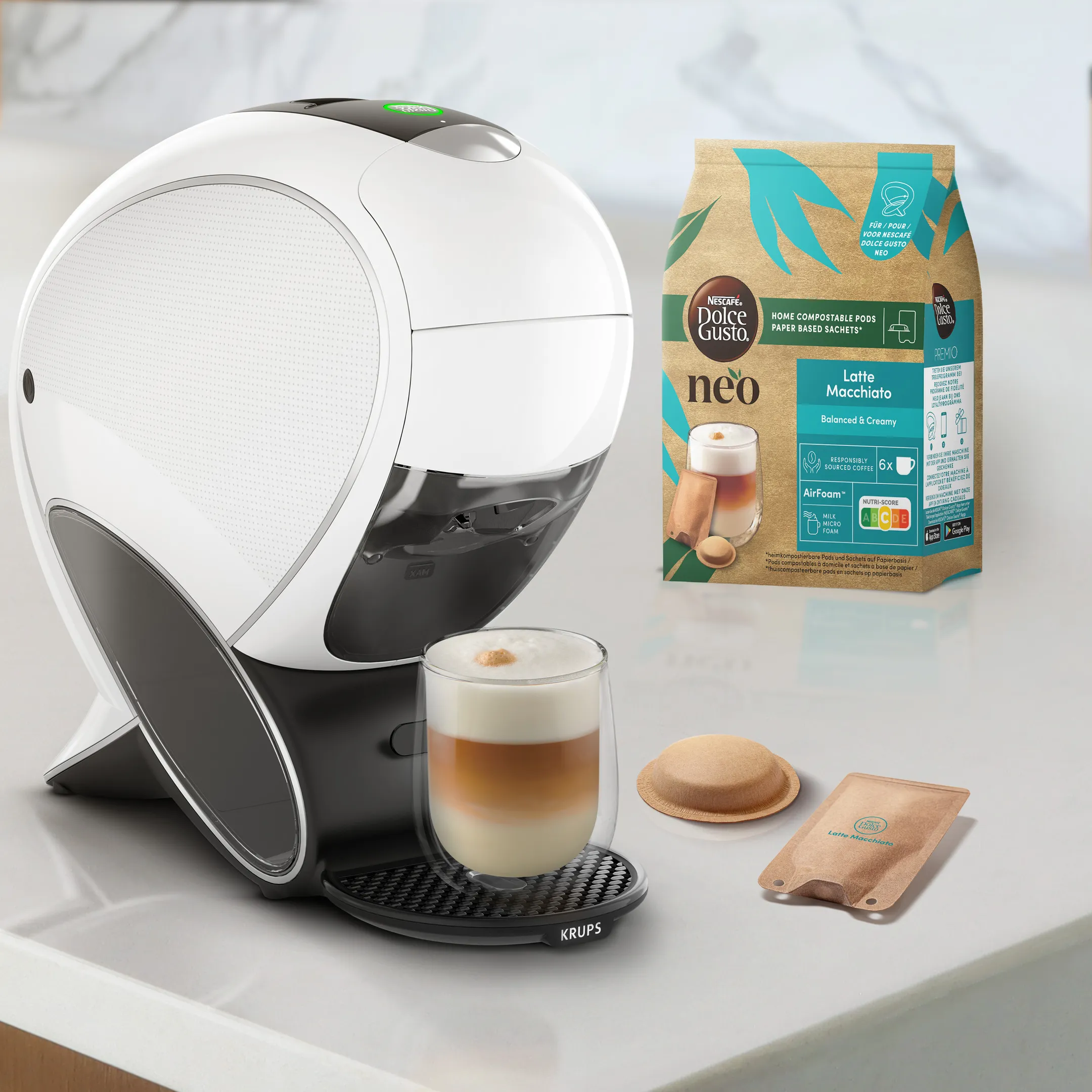 Krups Machine à café NESCAFÉ Dolce Gusto NEO LATTE blanche KP850110 image