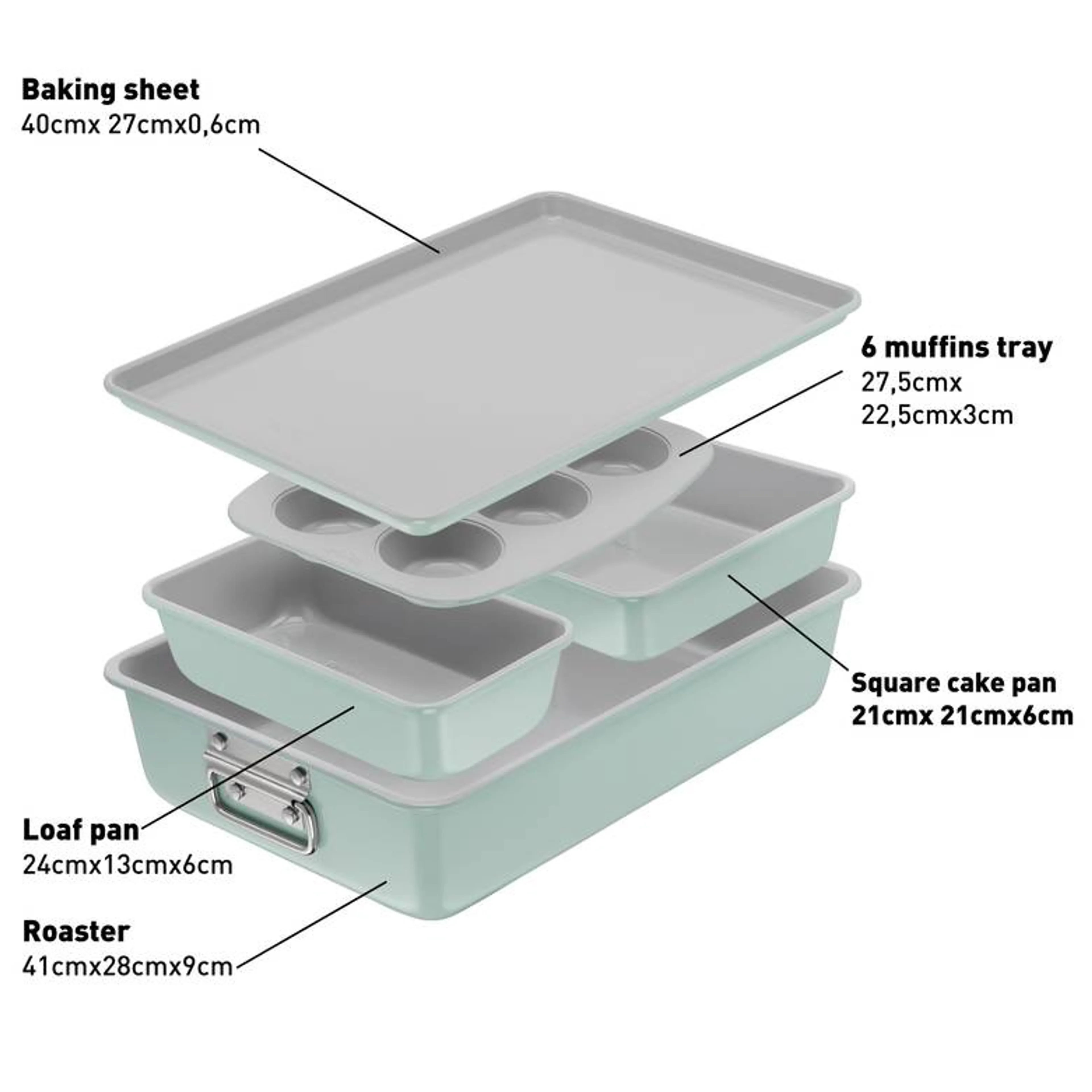 Tefal 5-delige stapelbare keramische bakvormenset image